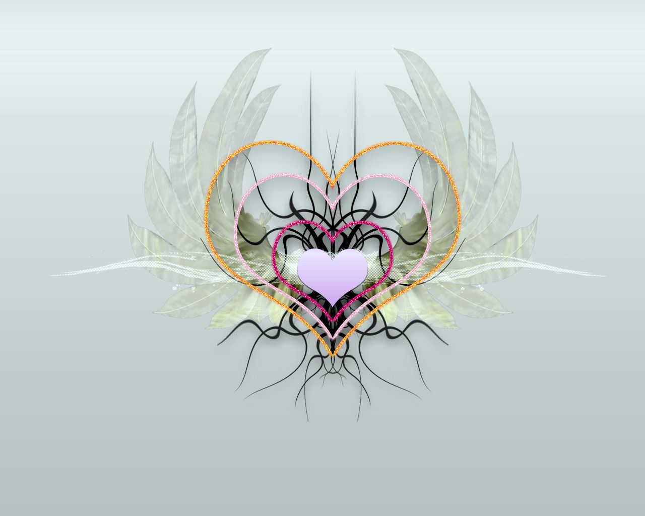Mobile wallpaper: Wings, Picture, Heart, Drawing, Love, 85227 download the  picture for free.