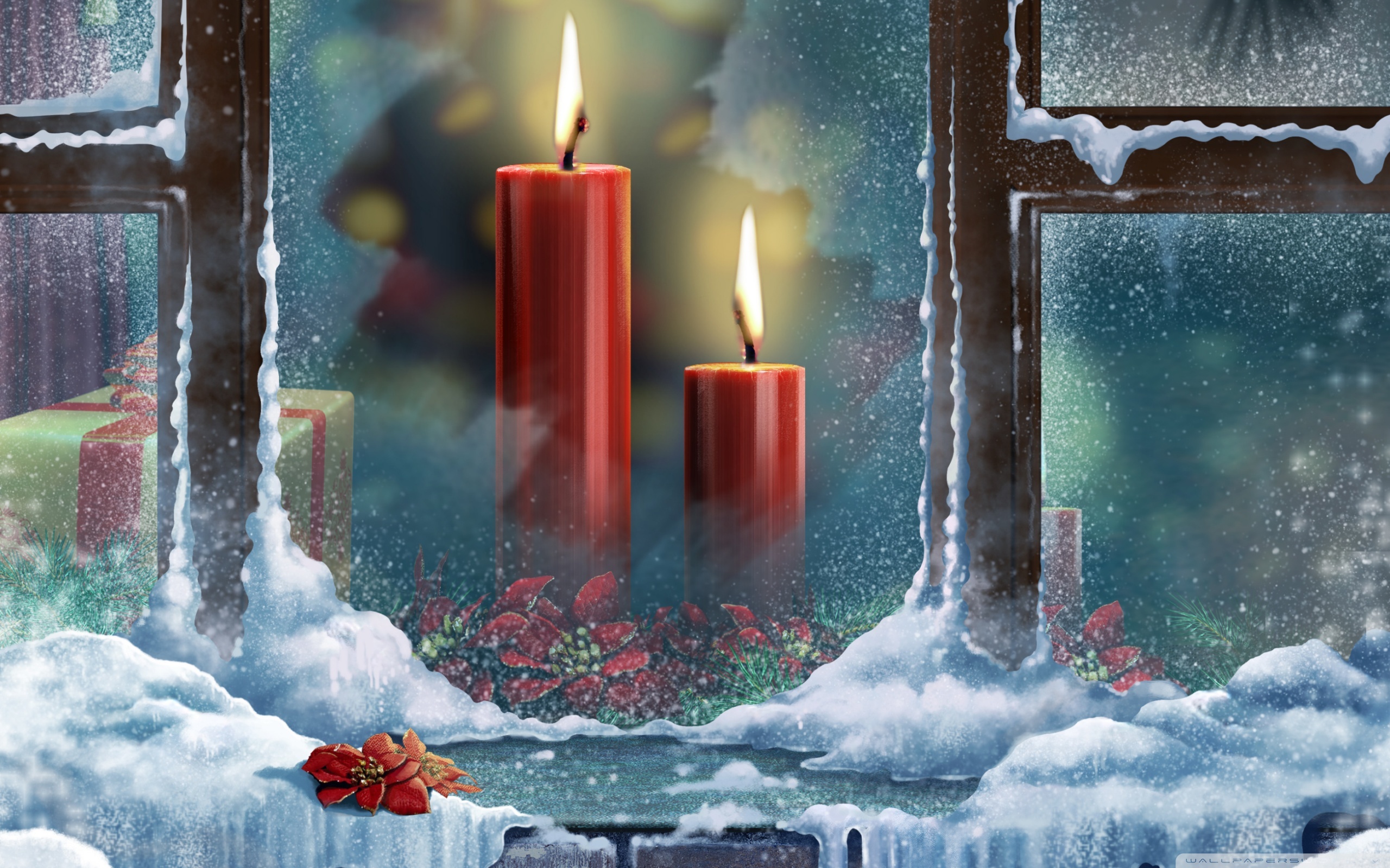 Handy-Wallpaper Weihnachten, Kerzen, Feiertage, Neujahr, Bilder kostenlos herunterladen.