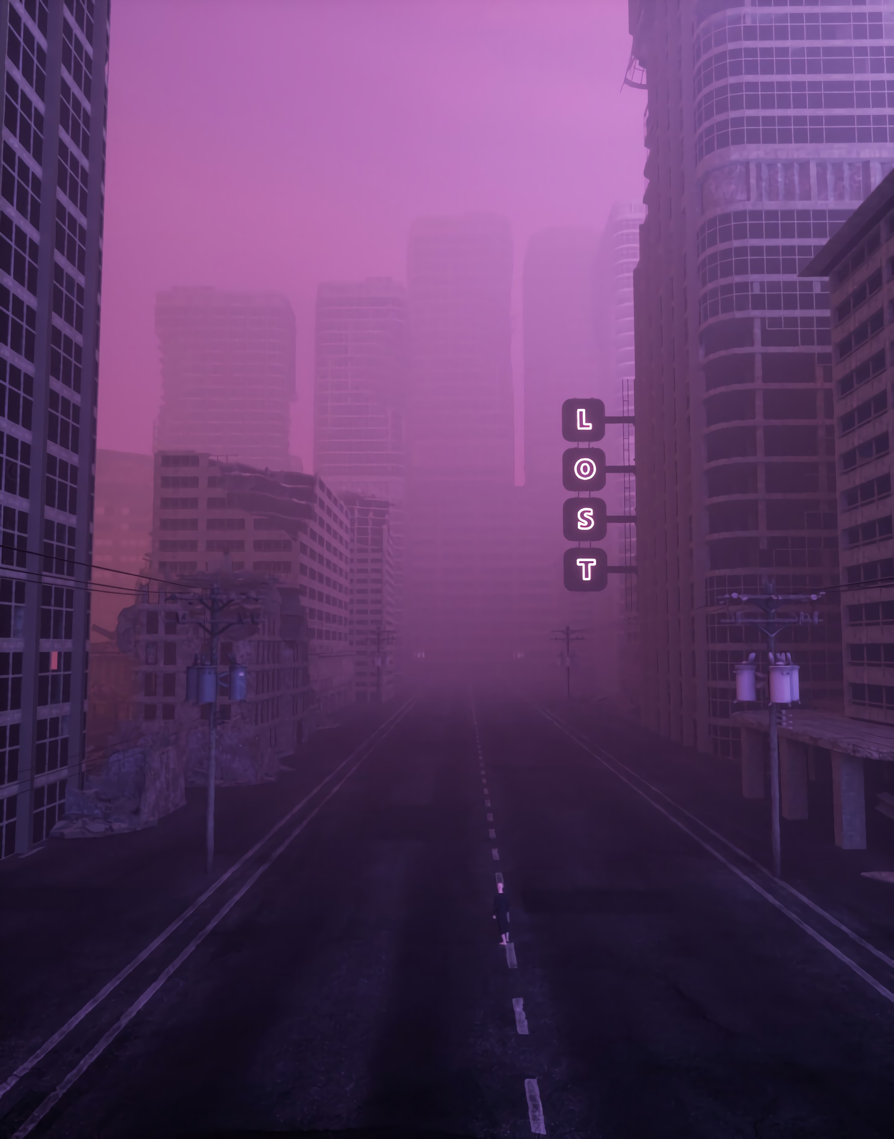street, lost, city, miscellanea, miscellaneous, fog 4K Ultra