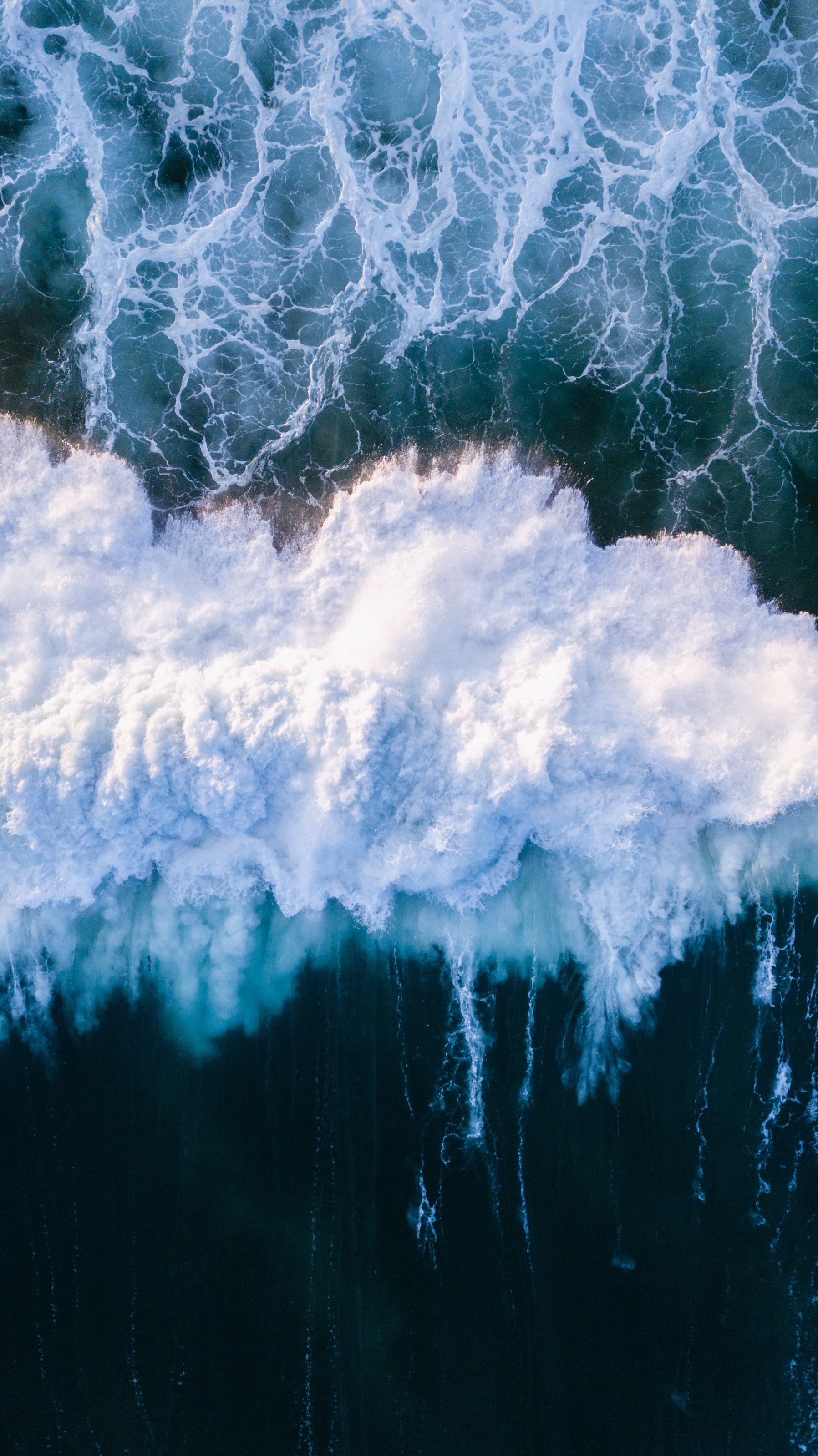 112691 free wallpaper 2160x3840 for phone, download images nature, waves, spray, view from above 2160x3840 for mobile