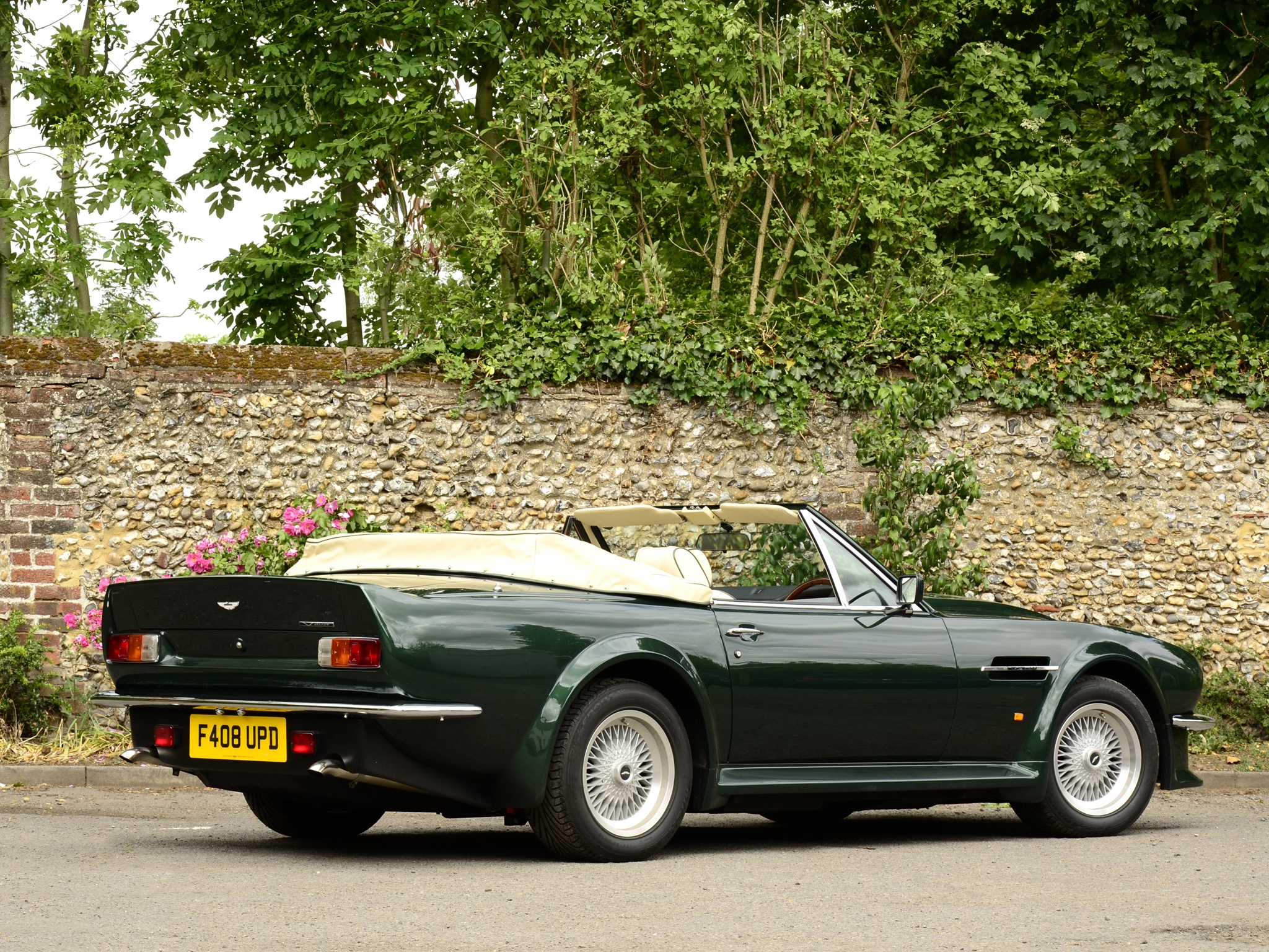 aston martin, cabriolet, side view, 1984 Square Wallpapers