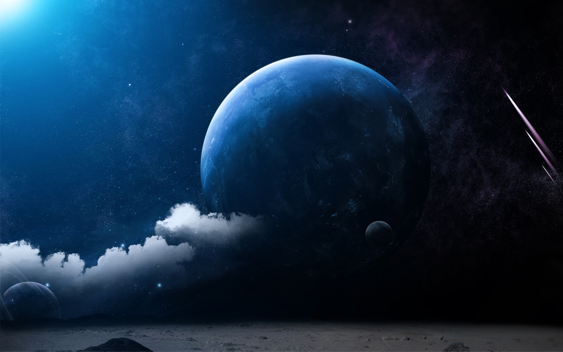 blue, cloud, sci fi, sky Comet Tablet Wallpapers