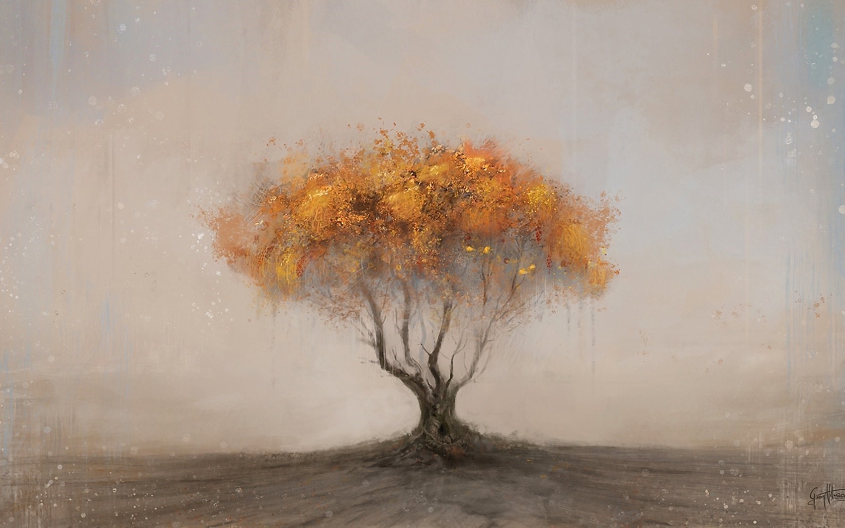 Рисунок деревья в тумане - 93 фото