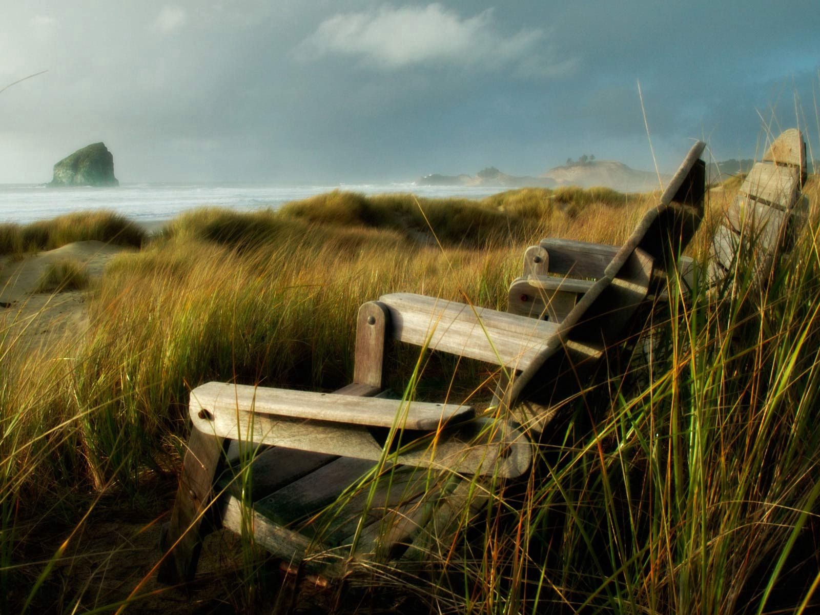 Laden Sie das Natur, Grass, Sea, Sturm, Stühle, Wind-Bild kostenlos auf Ihren PC-Desktop herunter