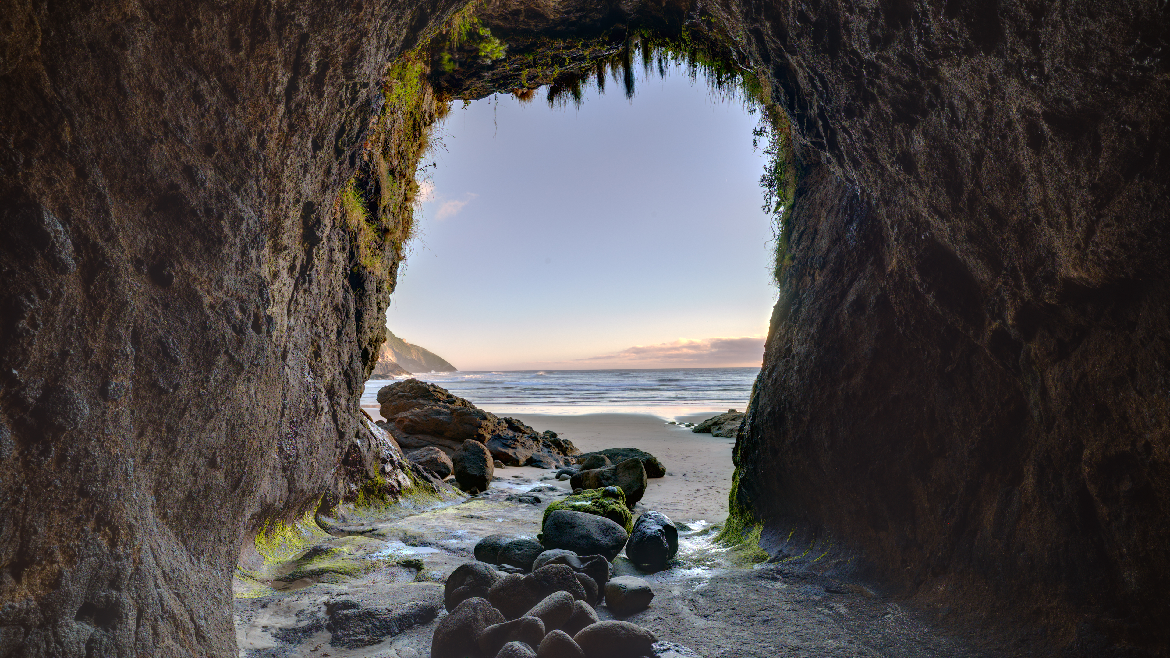 Cool Backgrounds cave, caves, sea, earth Moss