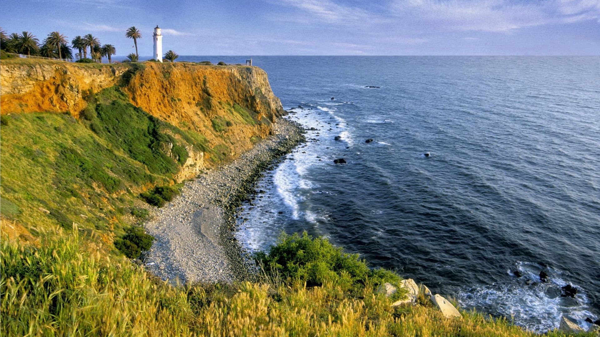 nature, sea, waves, coast, lighthouse, day