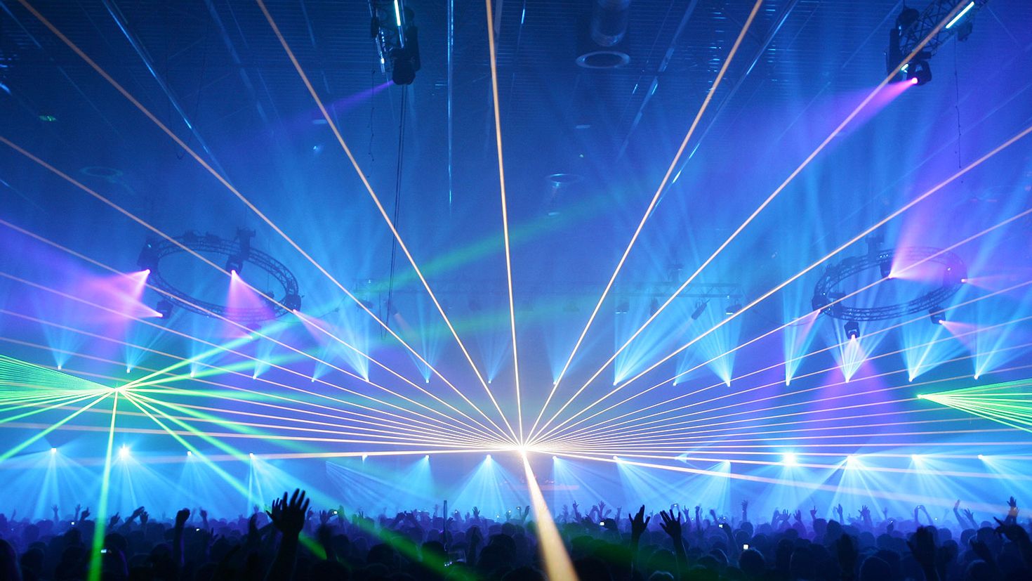 Light show on Techno Party