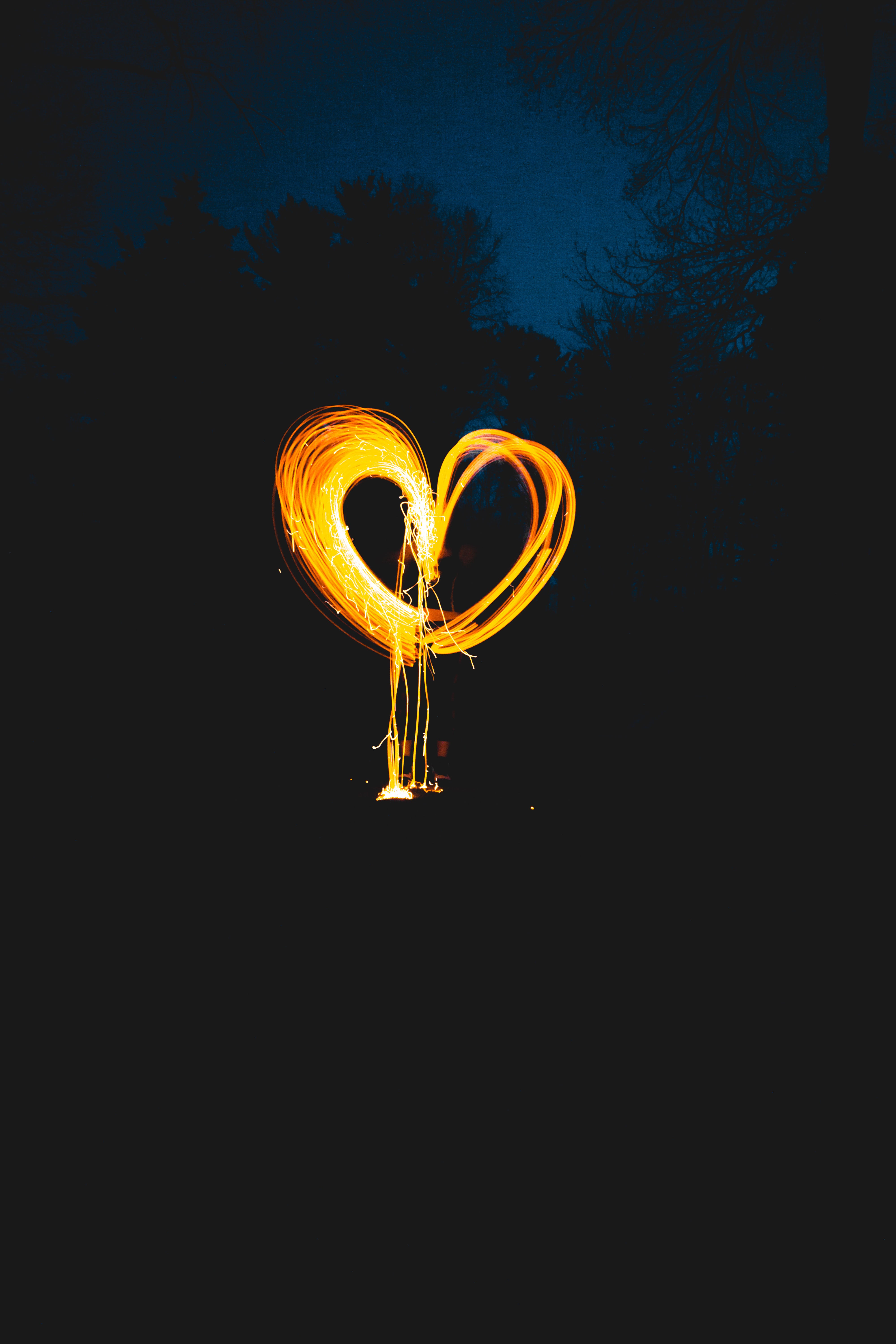 Love heart, night, light art desktop Images