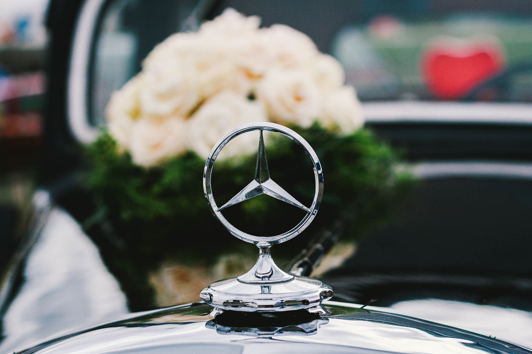 wallpapers mercedes, flowers, cars, bouquet, icon, badge