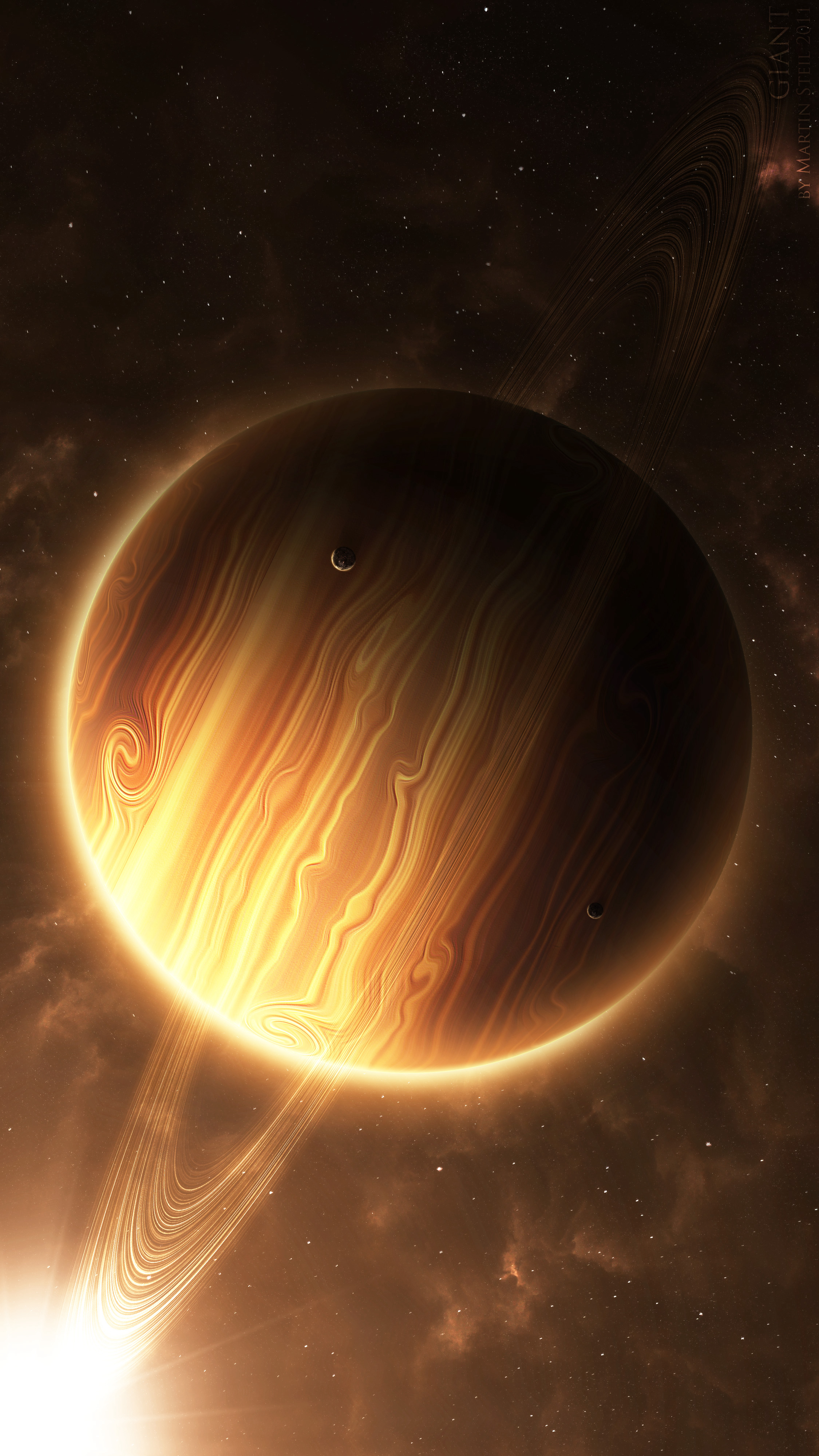 QHD wallpaper planet, brown, universe, shining