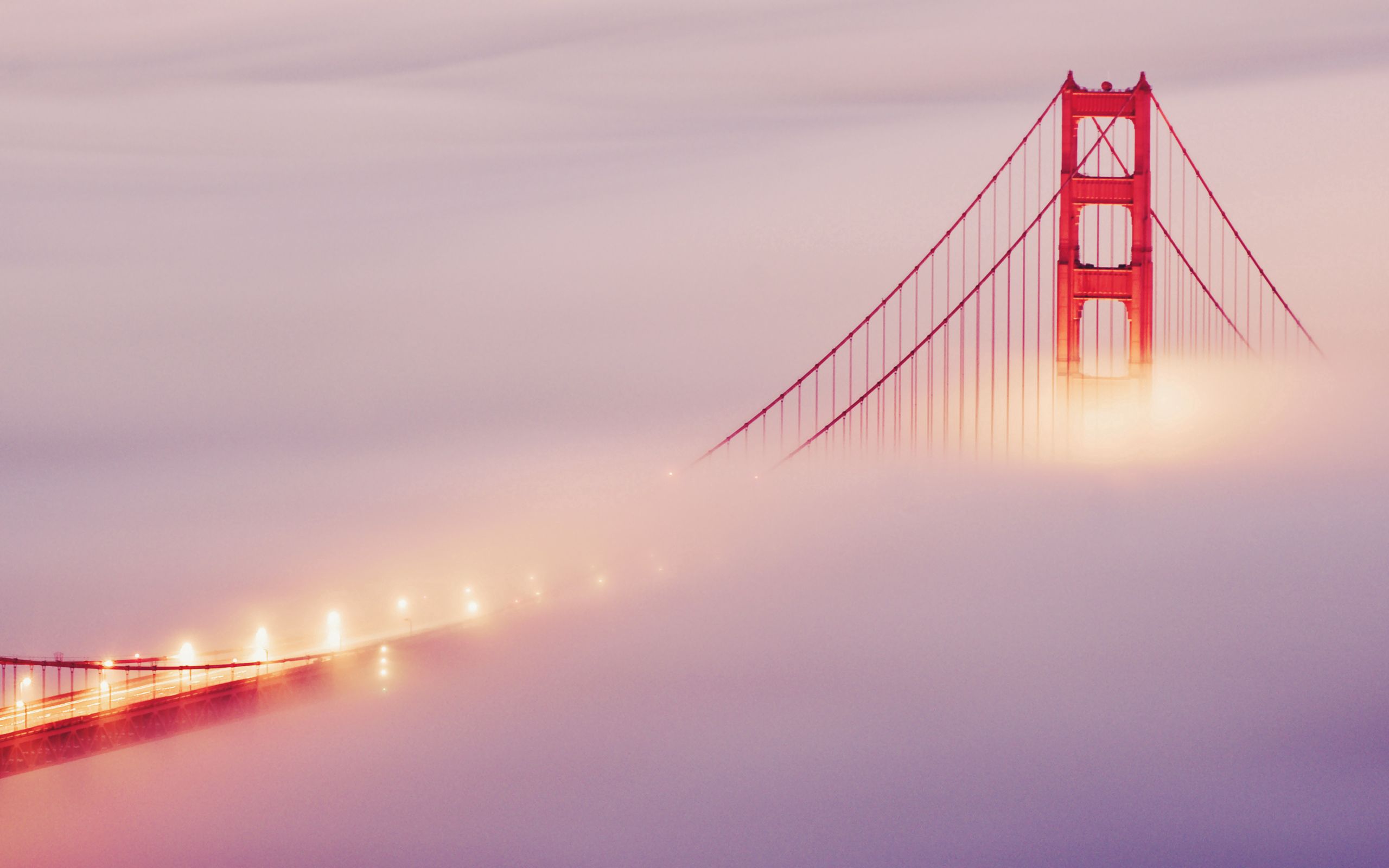 150695 Bildschirmschoner und Hintergrundbilder San Francisco auf Ihrem Telefon. Laden Sie städte, sky, die lichter, lichter, nebel, brücke, san francisco Bilder kostenlos herunter