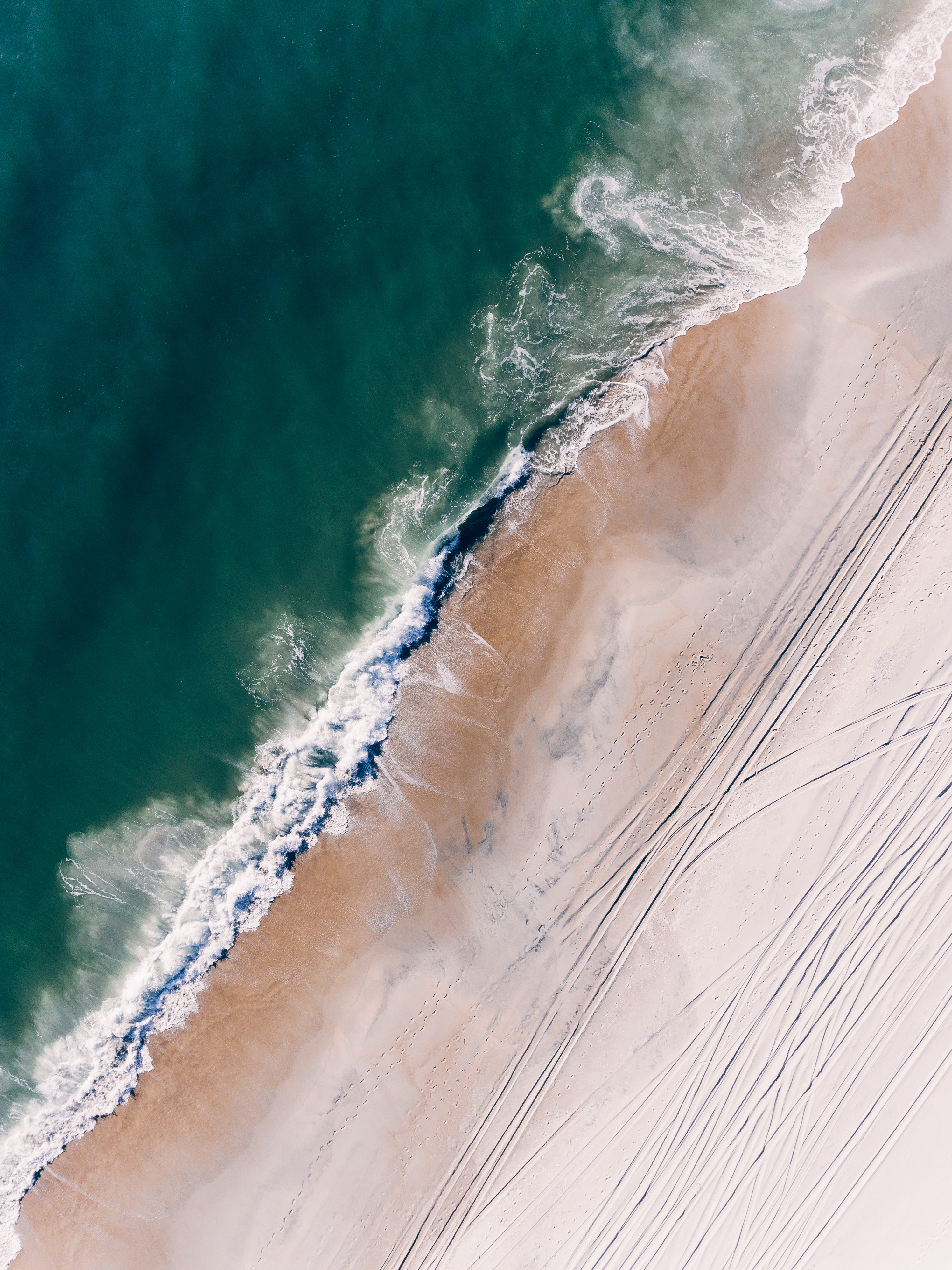 beach, nature, water, sand, view from above, ocean, foam, surf