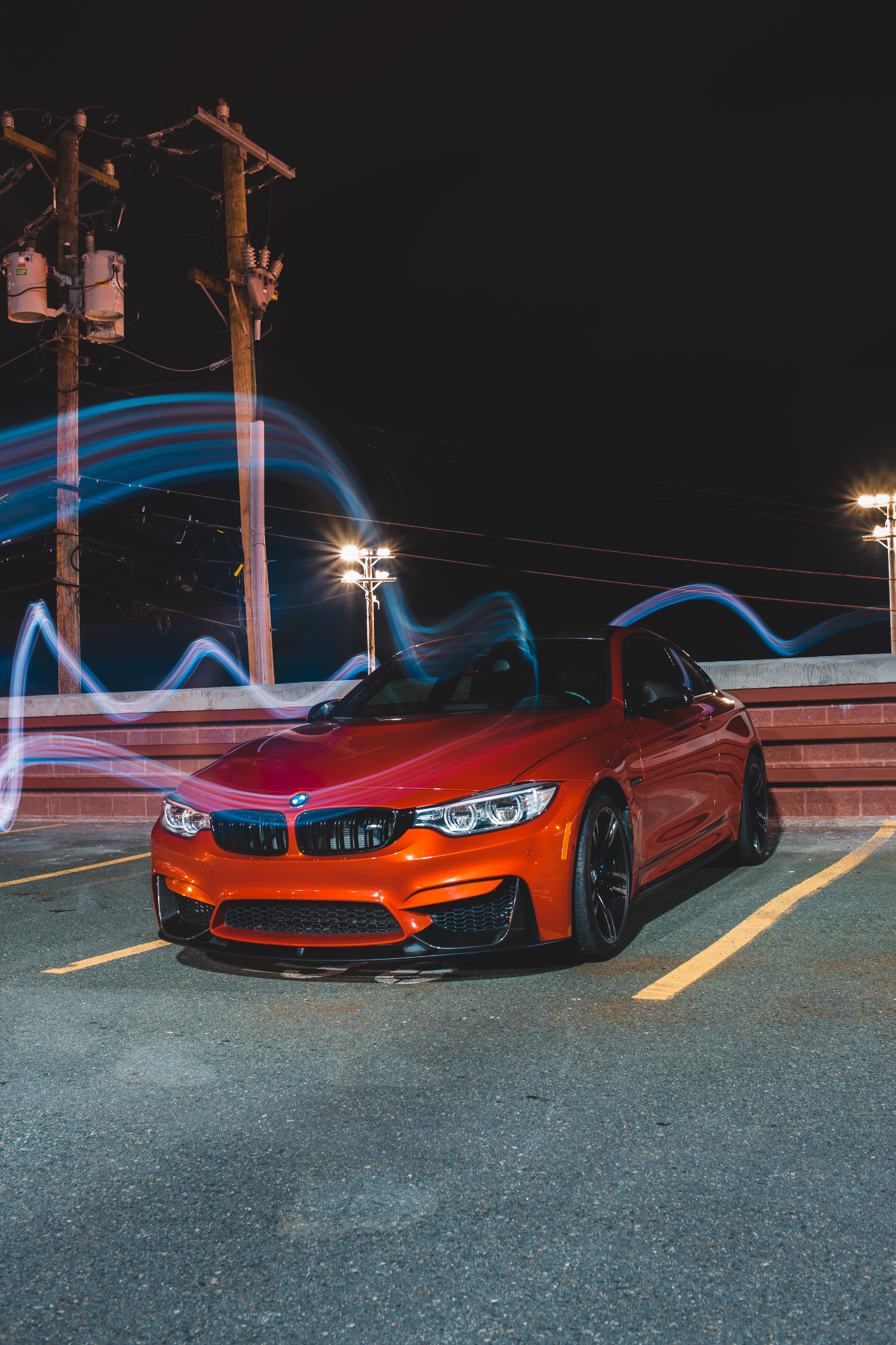 bmw m4, cars, bmw, sports, red, car, front view, sports car Full HD