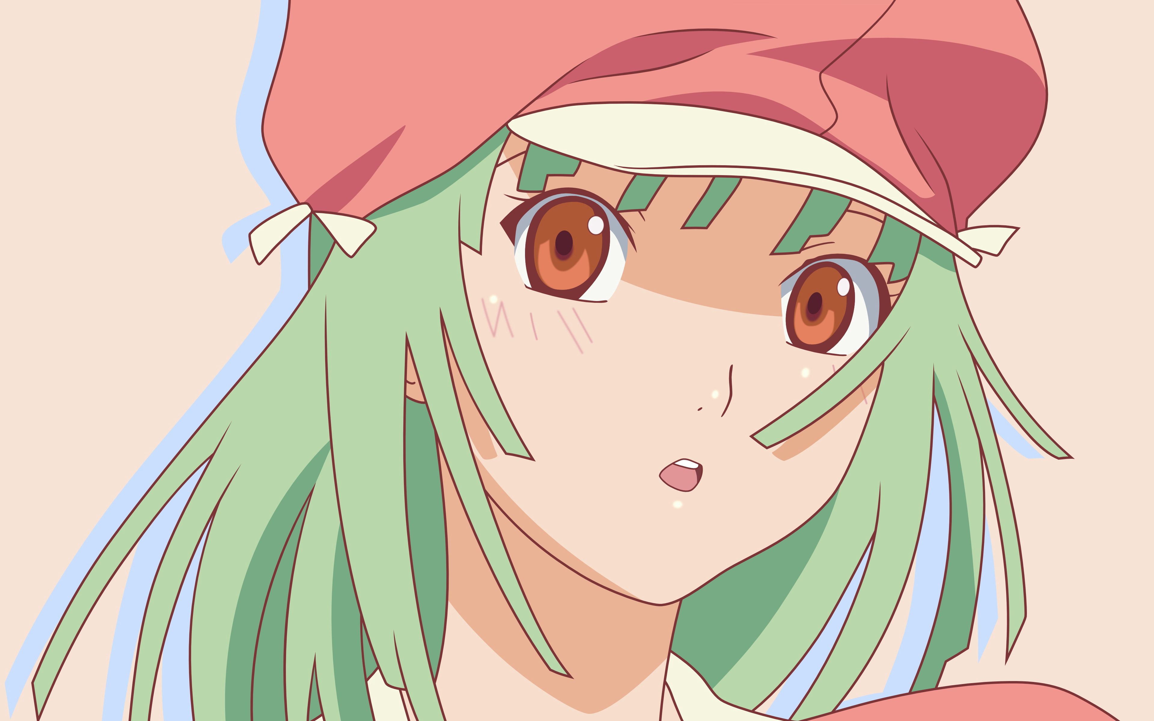 Mobile HD Wallpaper Hair girl, green, hat, anime