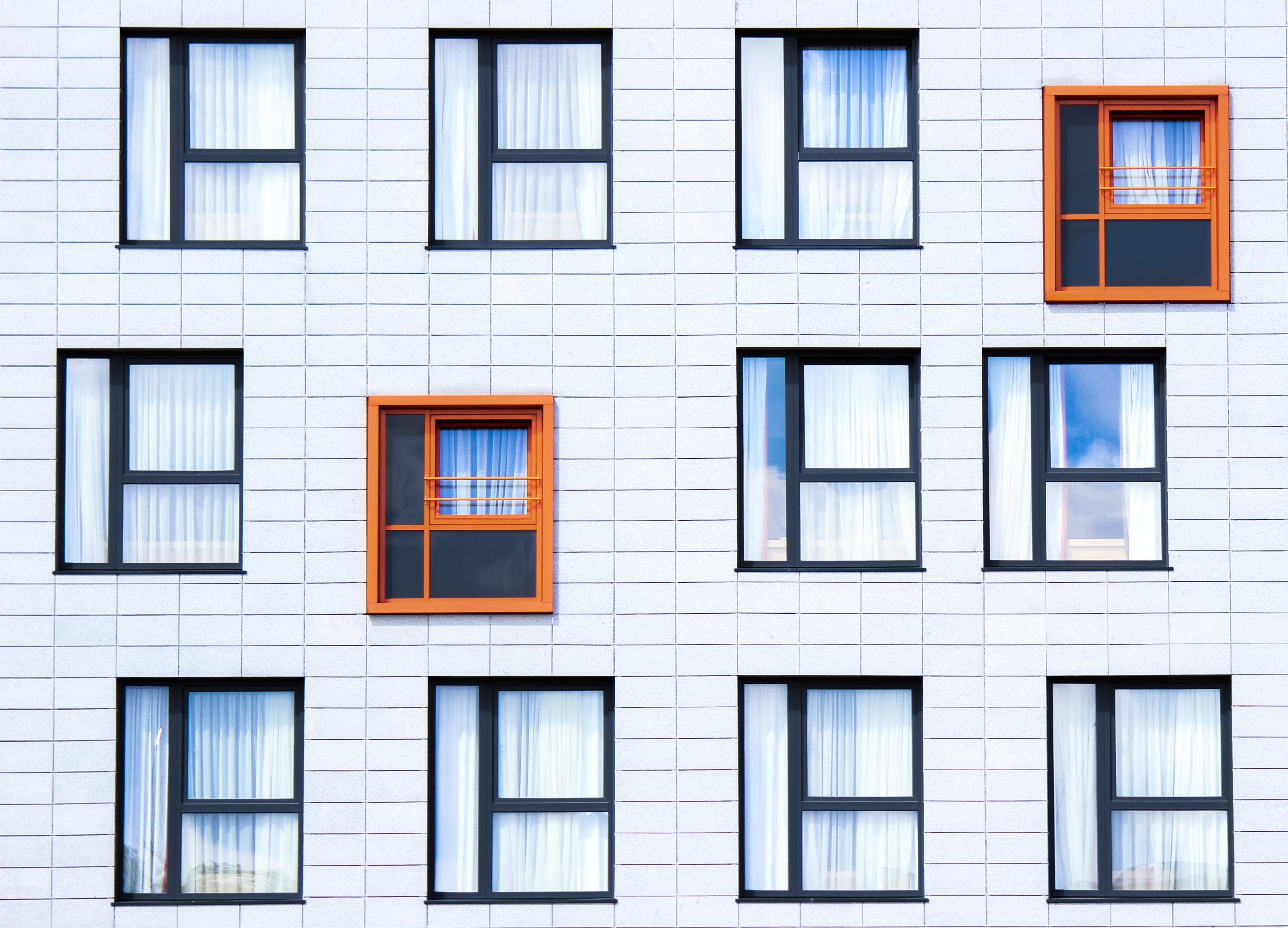 facade, minimalism, windows, building Ultrawide Wallpapers