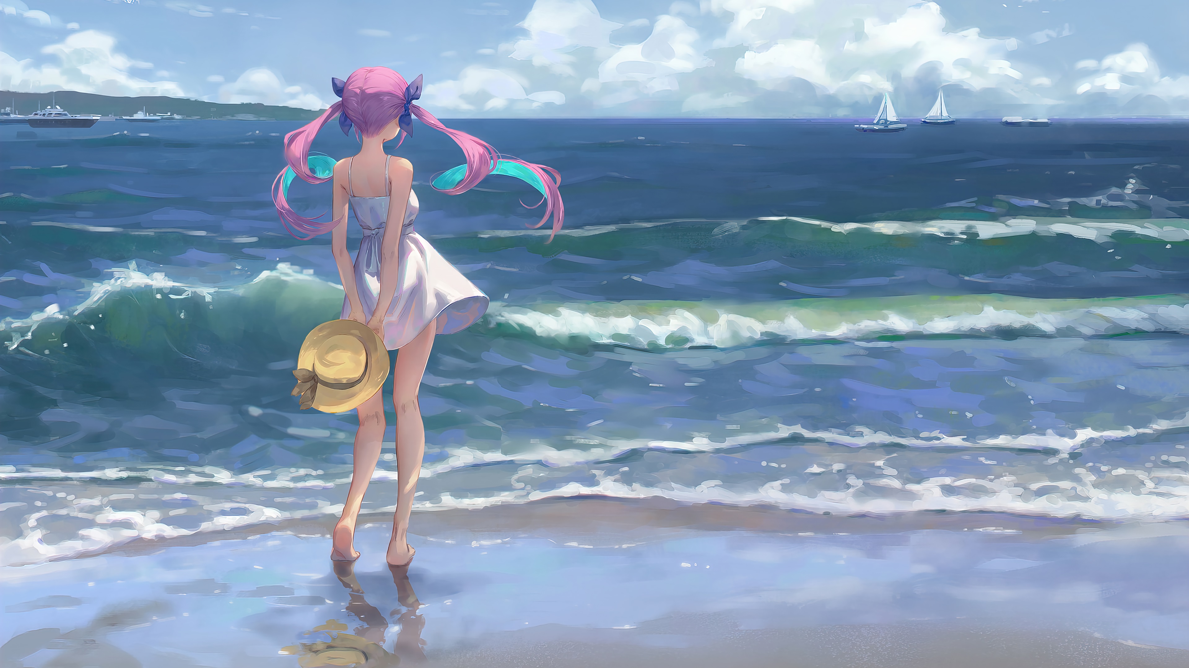 Волны на пляжу аниме
