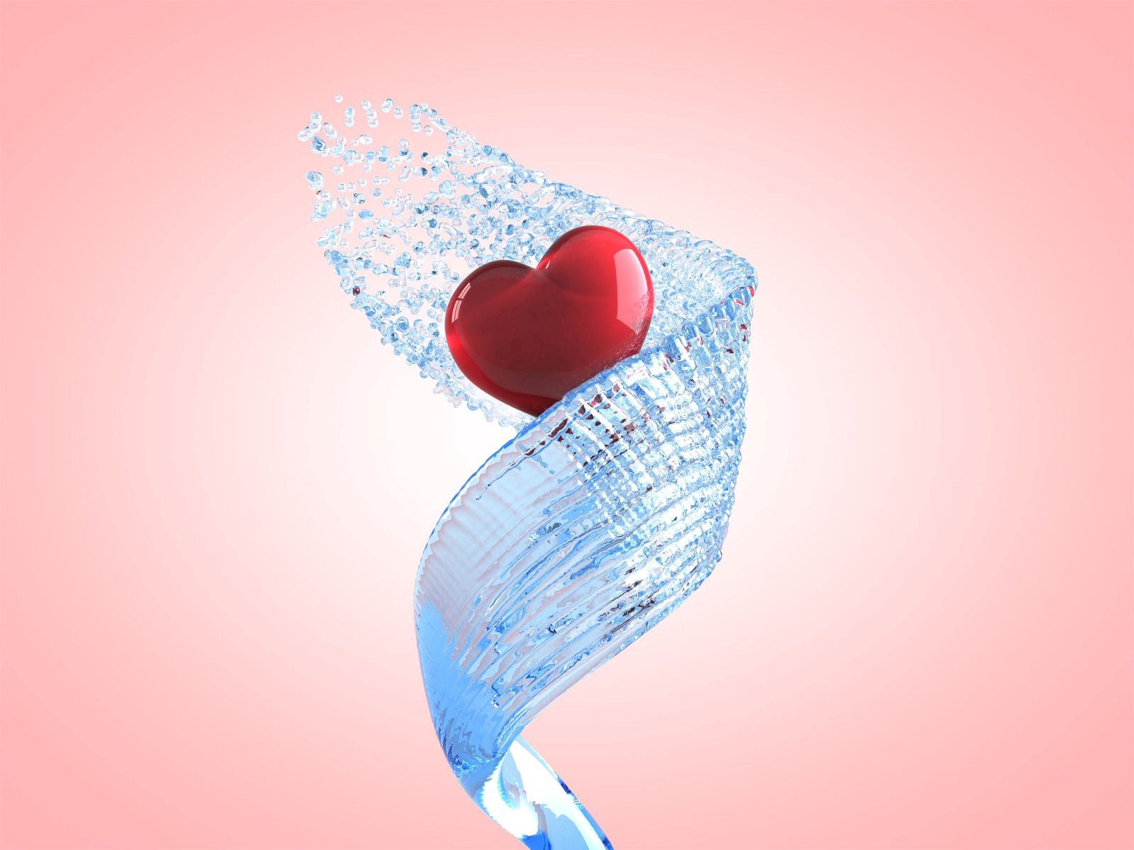 love, blue, heart, red Panoramic Wallpapers