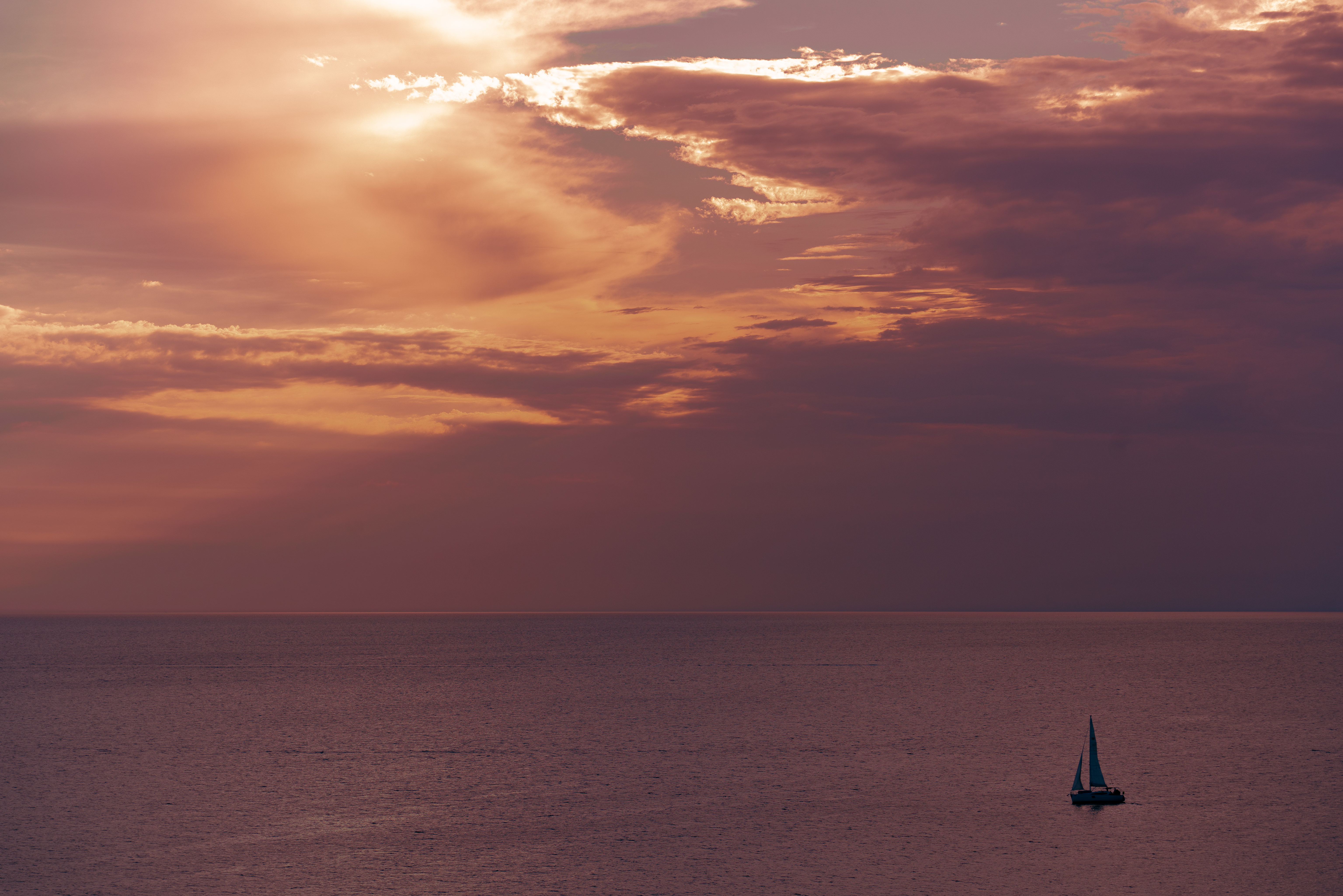 78356 Hintergrundbild herunterladen natur, sunset, sea, horizont, segelboot, sailfish - Bildschirmschoner und Bilder kostenlos