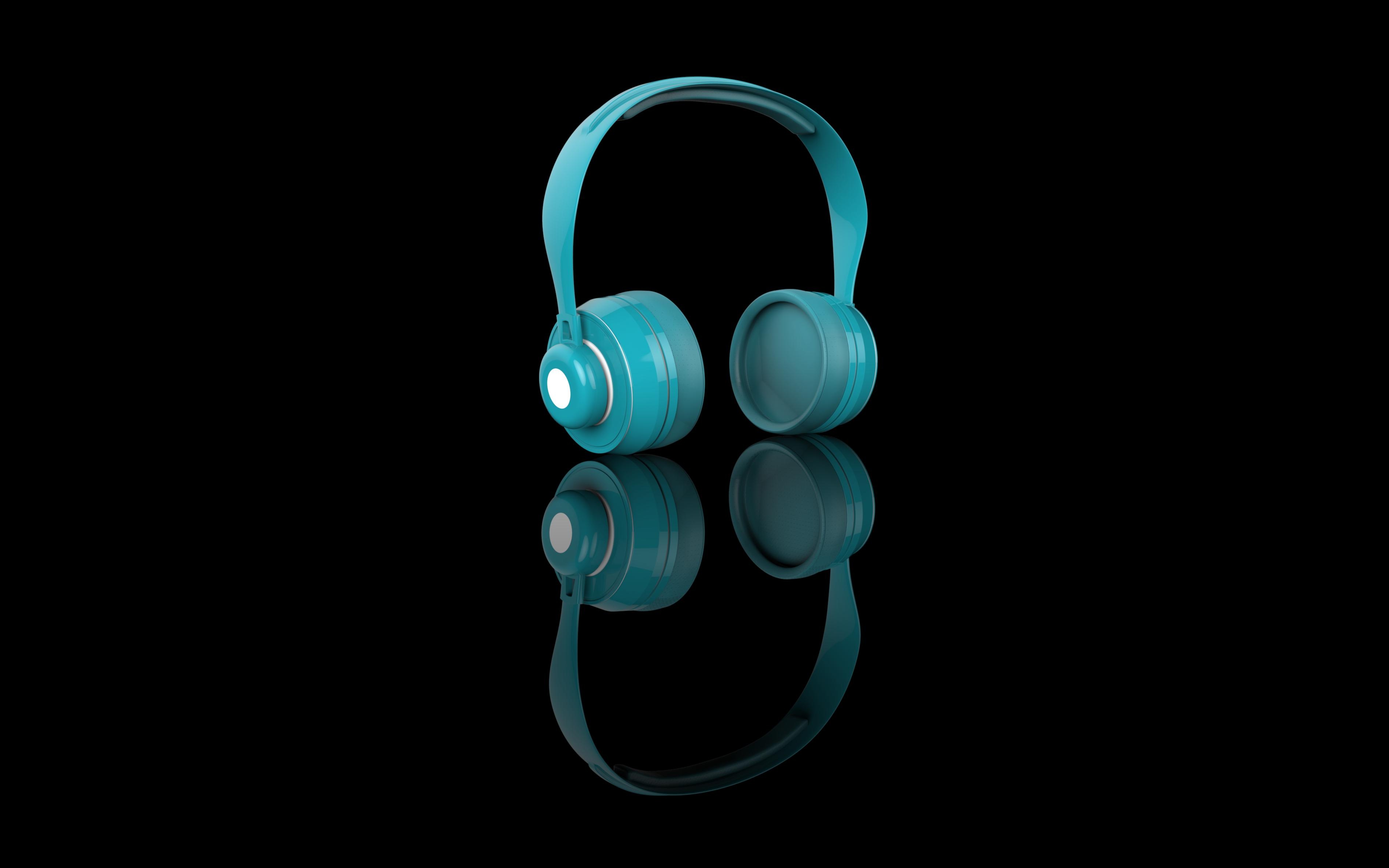 headphones, music, technology, blue, sound, audio HD wallpaper