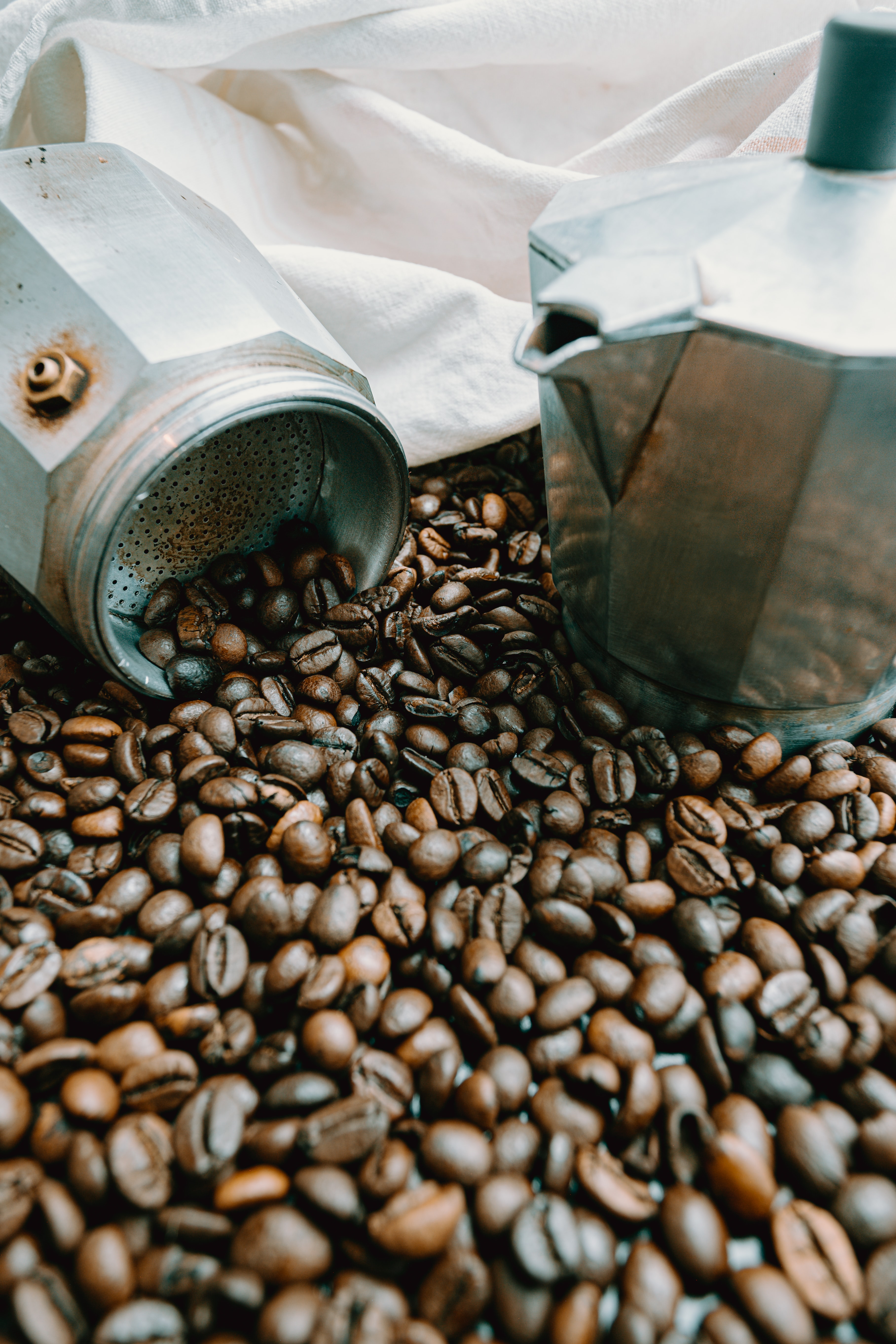 coffee, food, grains, teapot, kettle, coffee beans, grain Smartphone Background