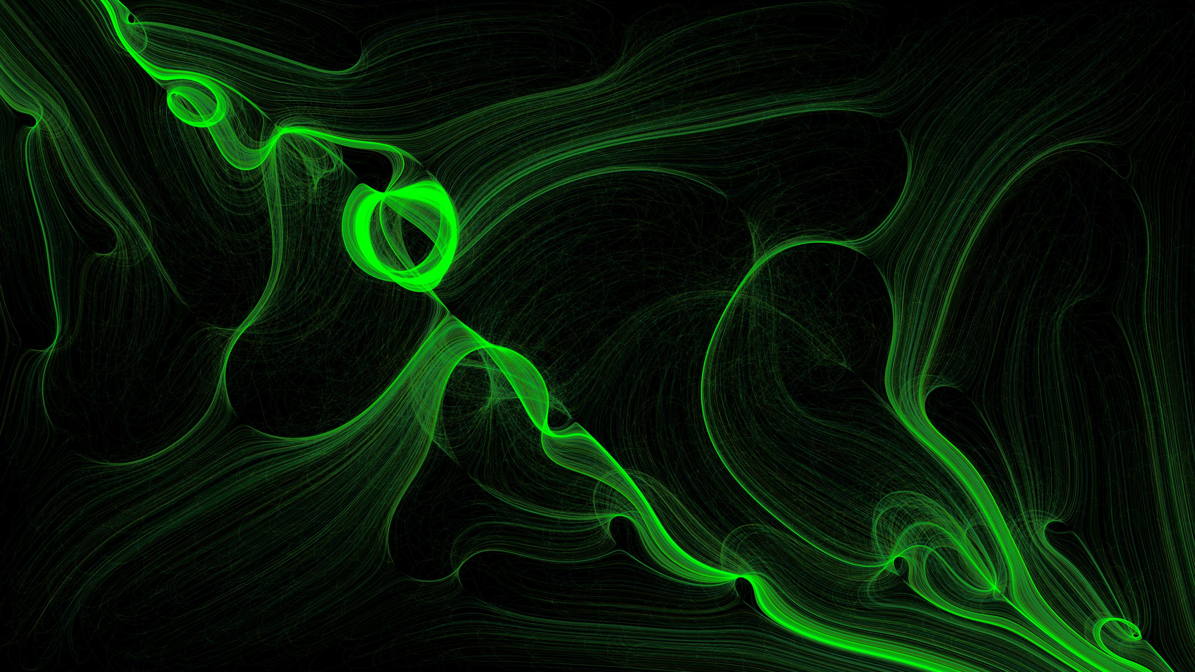 Widescreen image abstract, green, smoke
