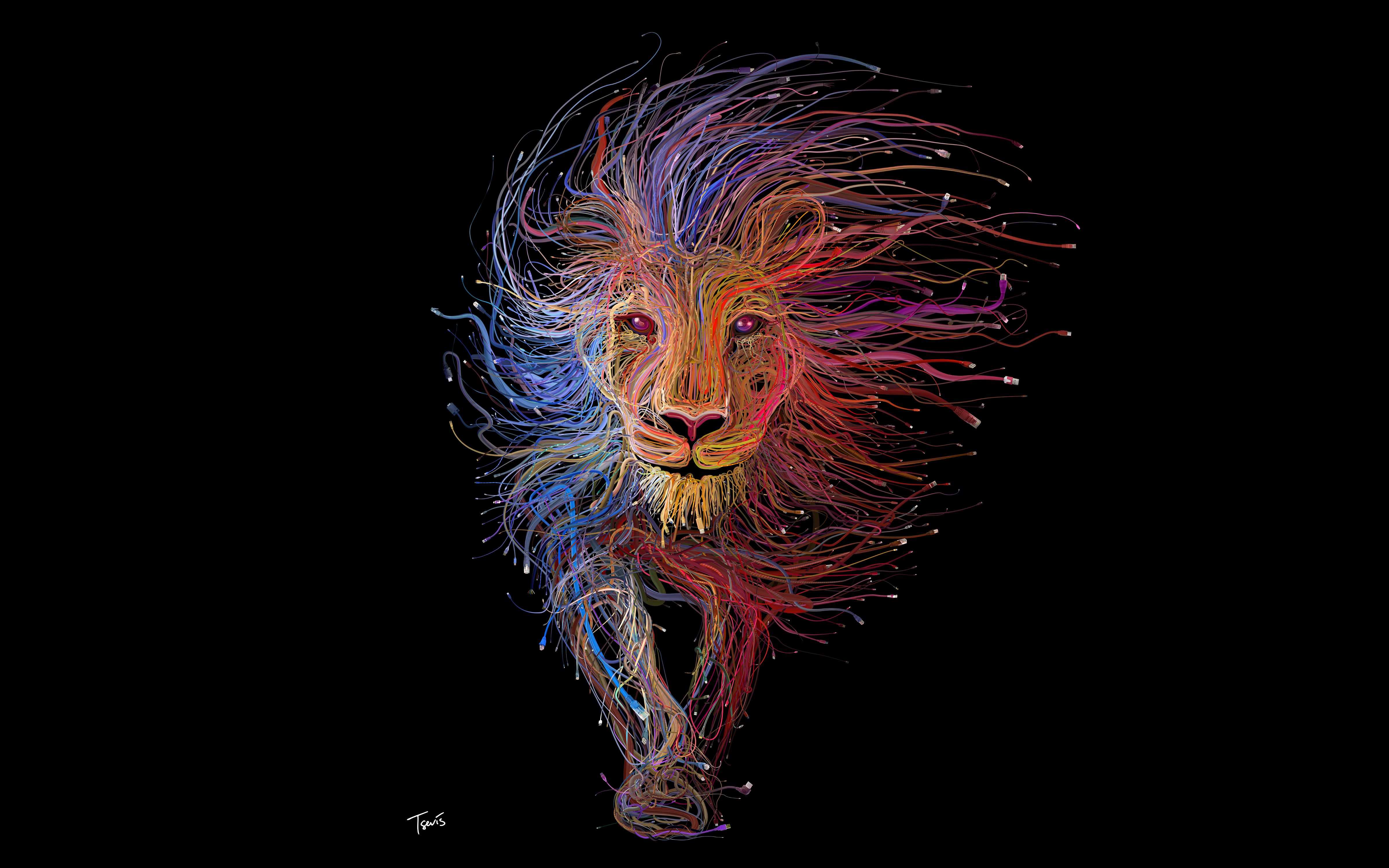 HD desktop wallpaper: Fantasy, Lion, Colors, Colorful, Fantasy Animals  download free picture #382775