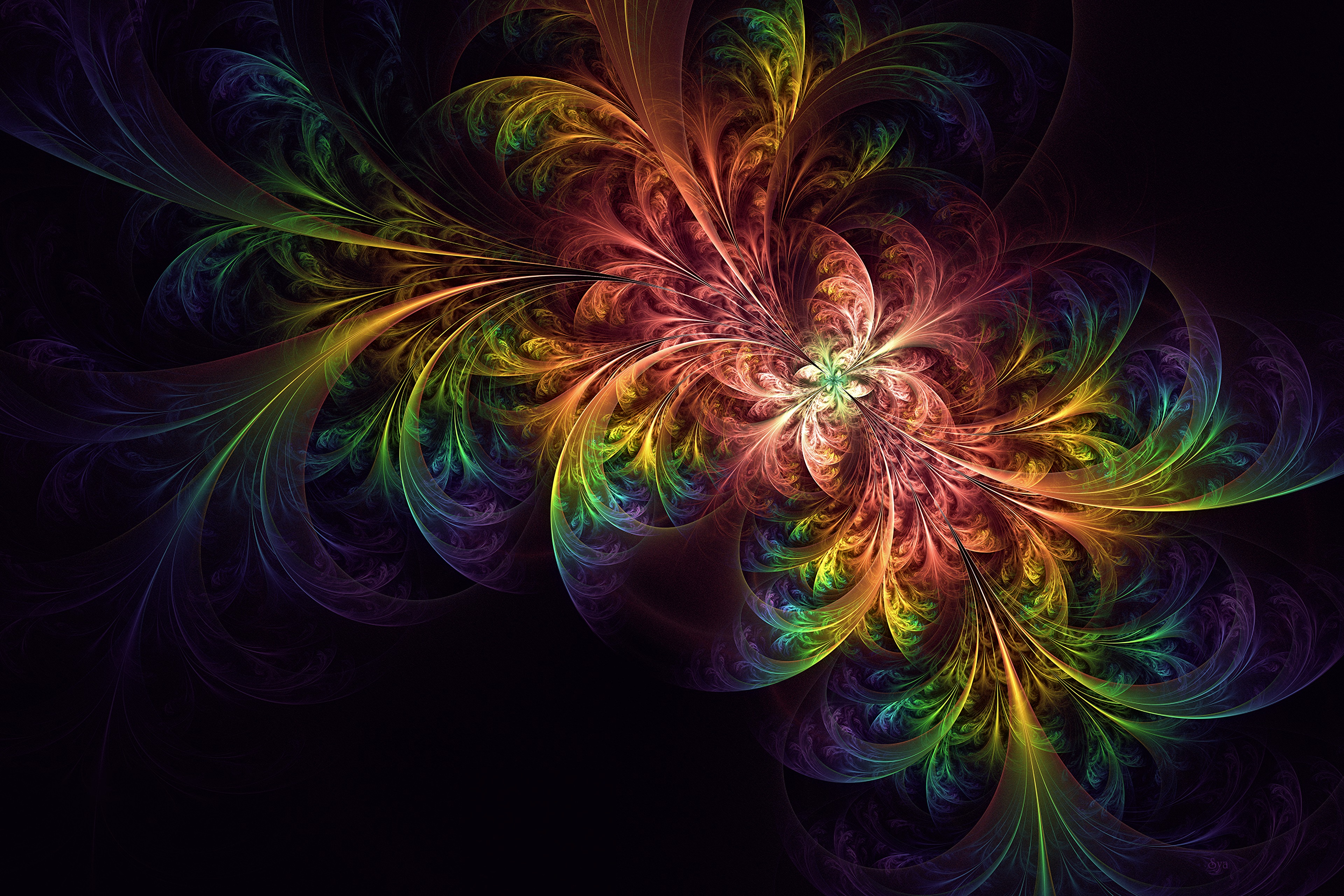 fractal, motley, confused, multicolored HD Wallpaper for Phone
