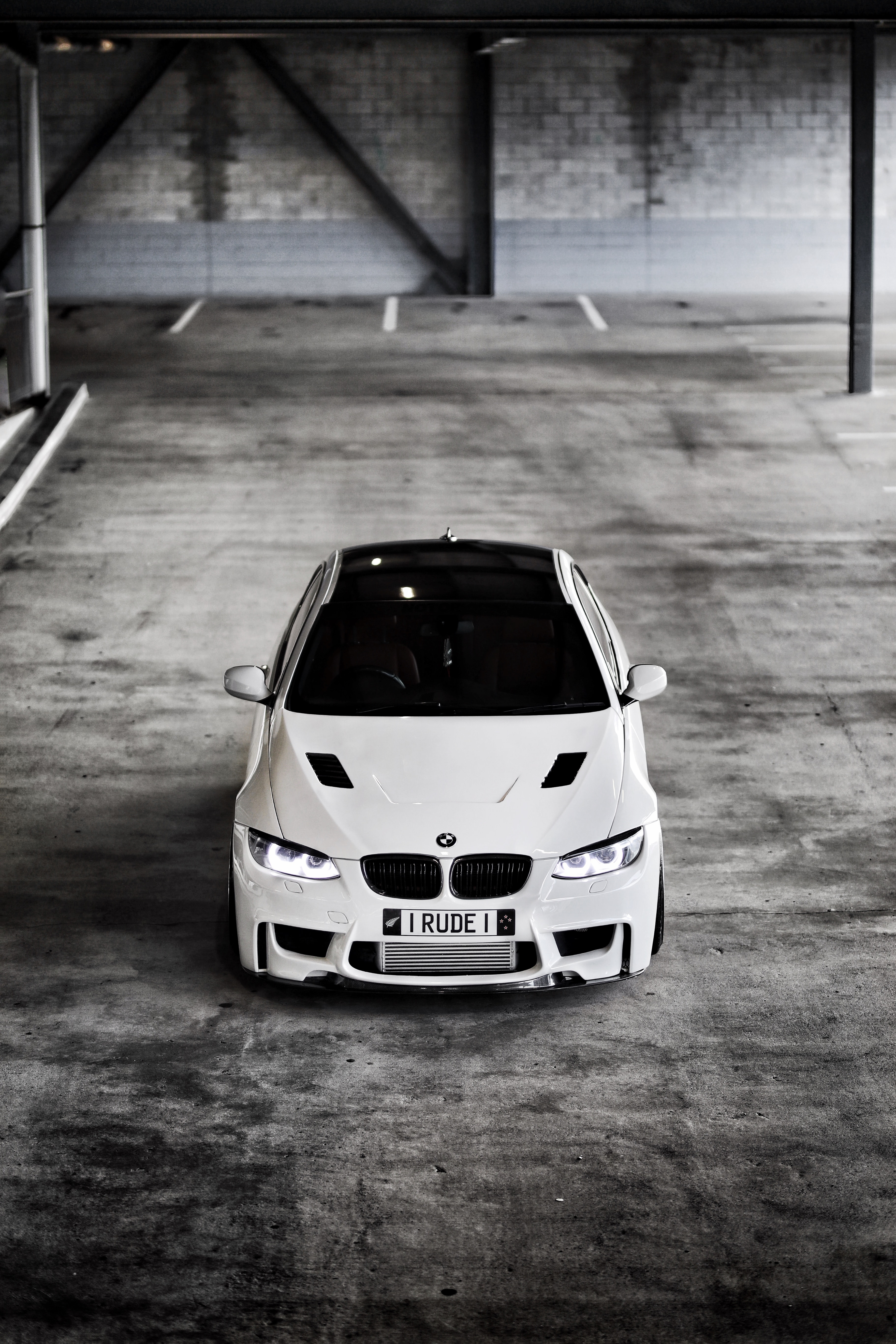 bmw, sports, cars, white, view from above, car, machine HD wallpaper