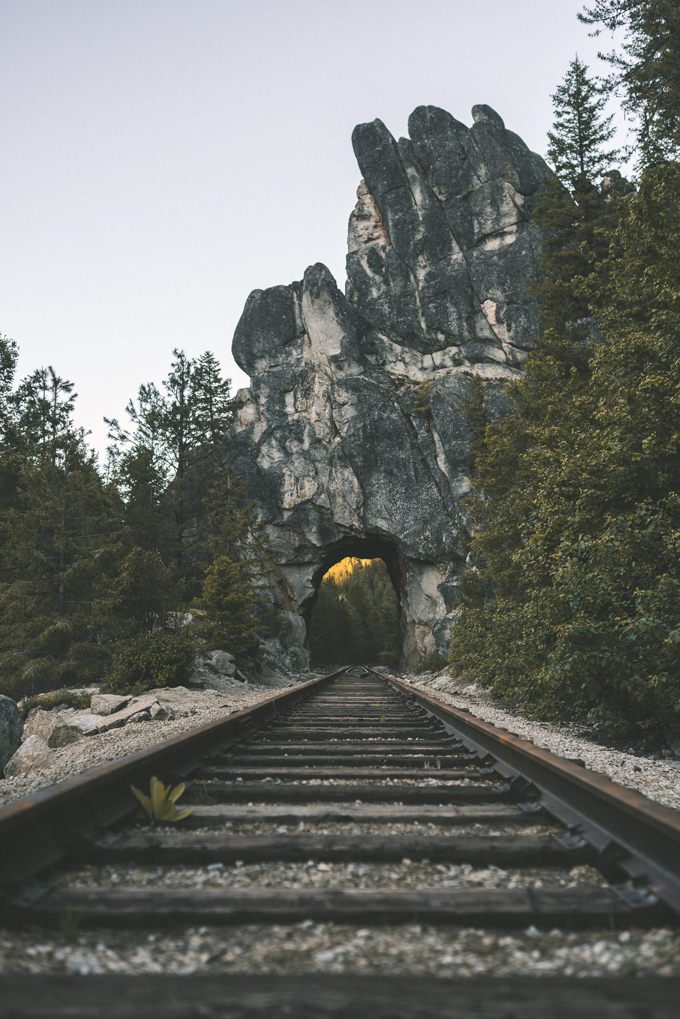 nature, rails, railway, arch Horizontal Wallpapers
