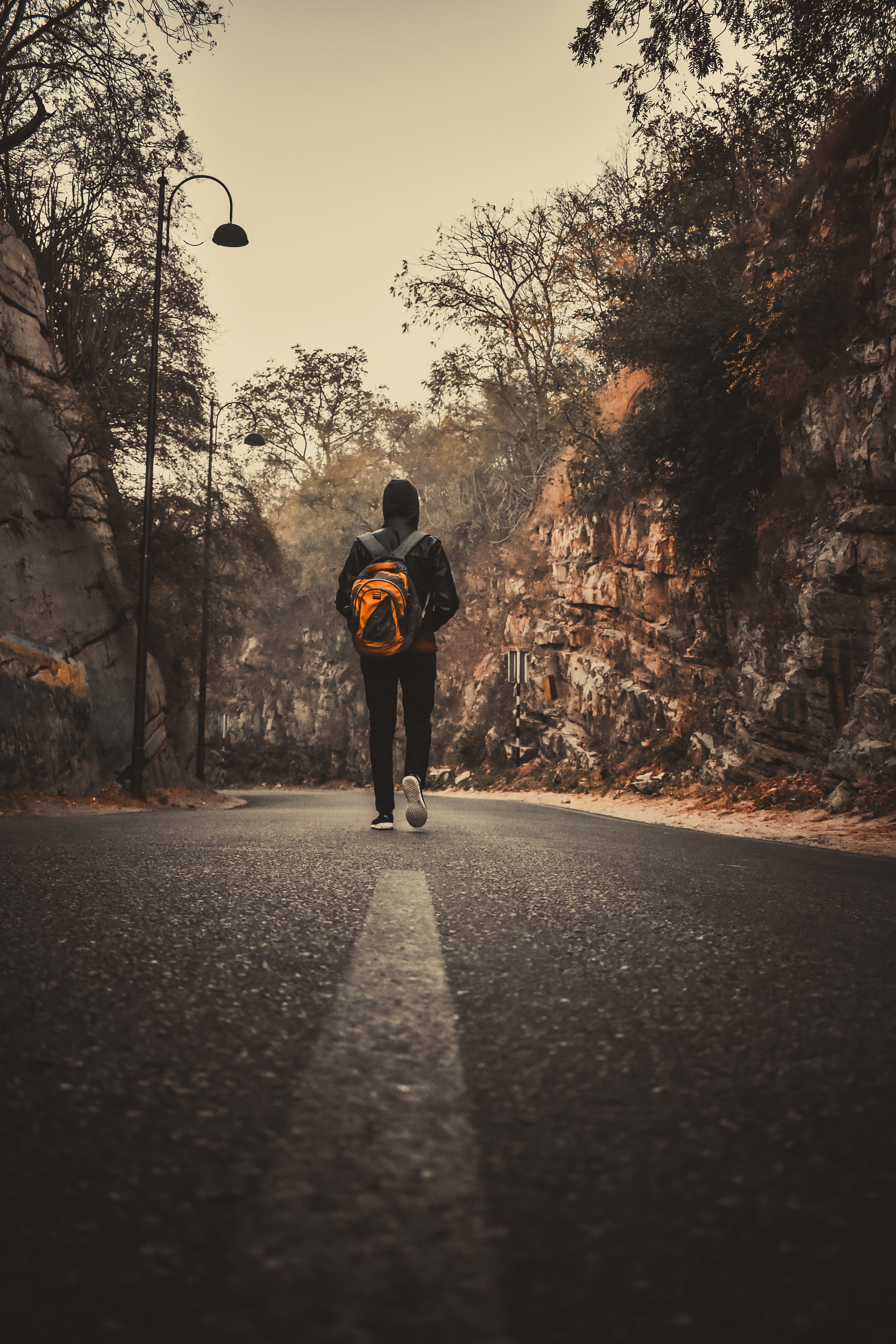android sadness, alone, miscellanea, miscellaneous, road, loneliness, lonely, backpack, rucksack, sorrow