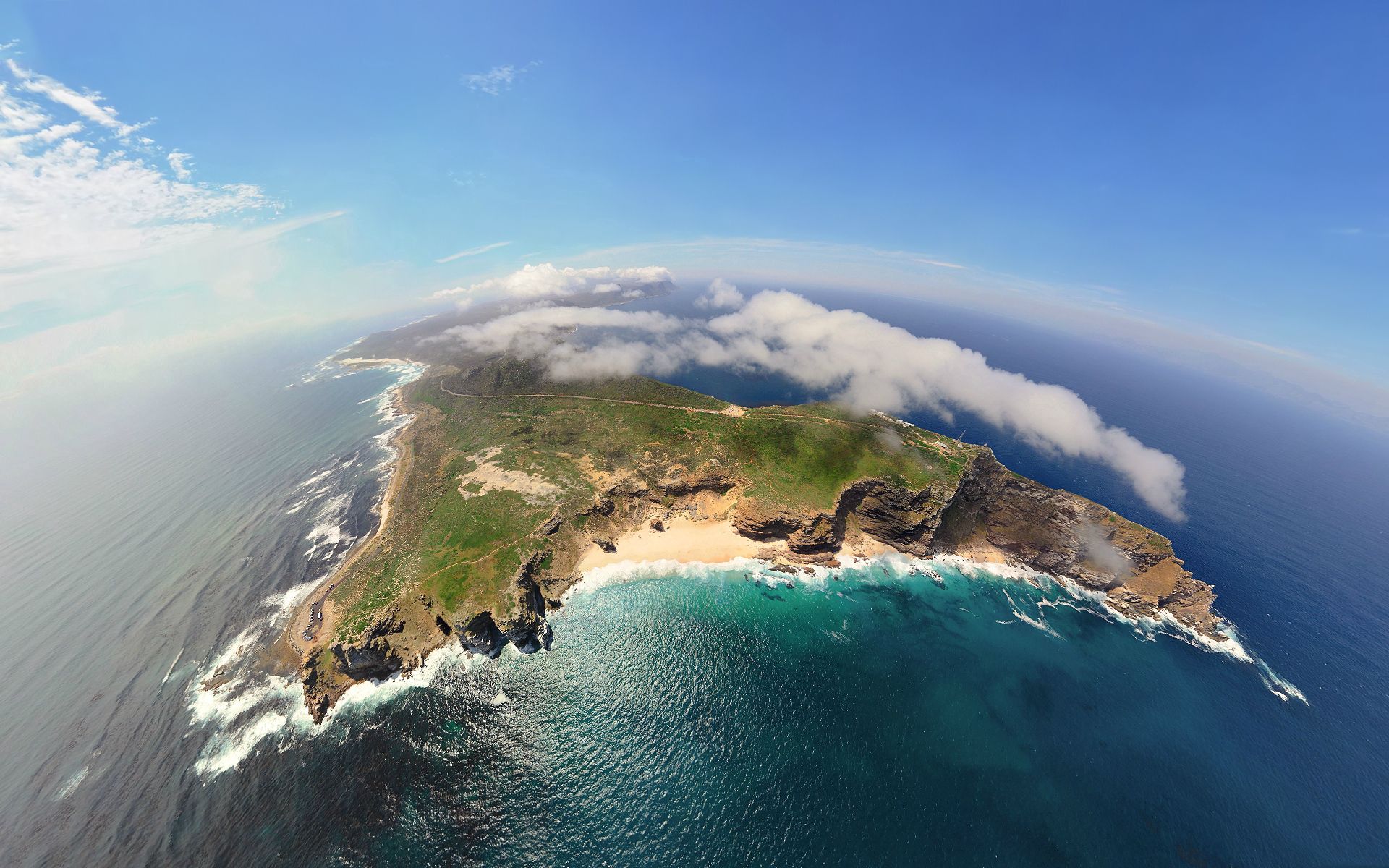 nature, ocean, land, height, panorama, island, africa, cape of good hope Smartphone Background