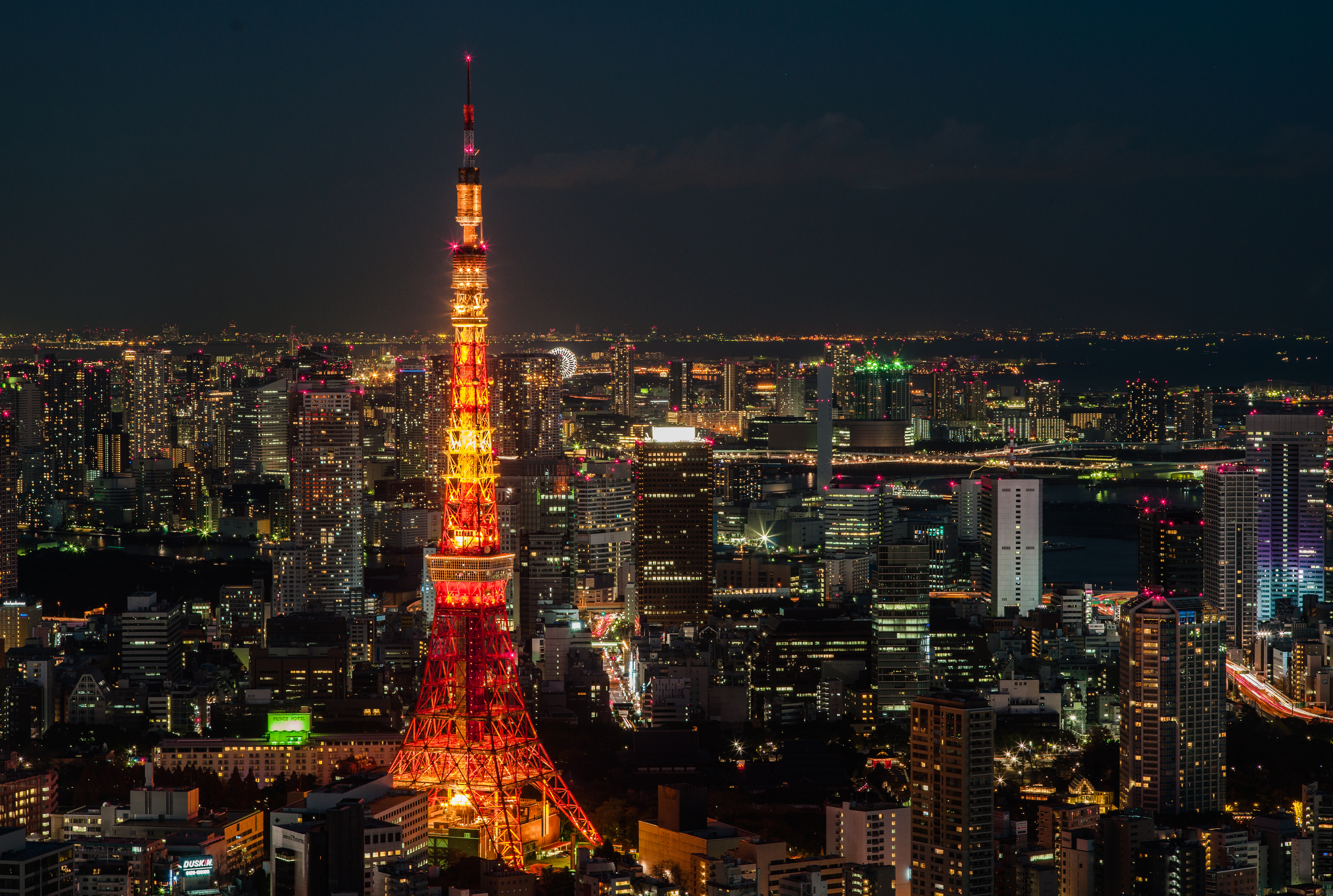 tokyo, cities, night city, skyscrapers, tower