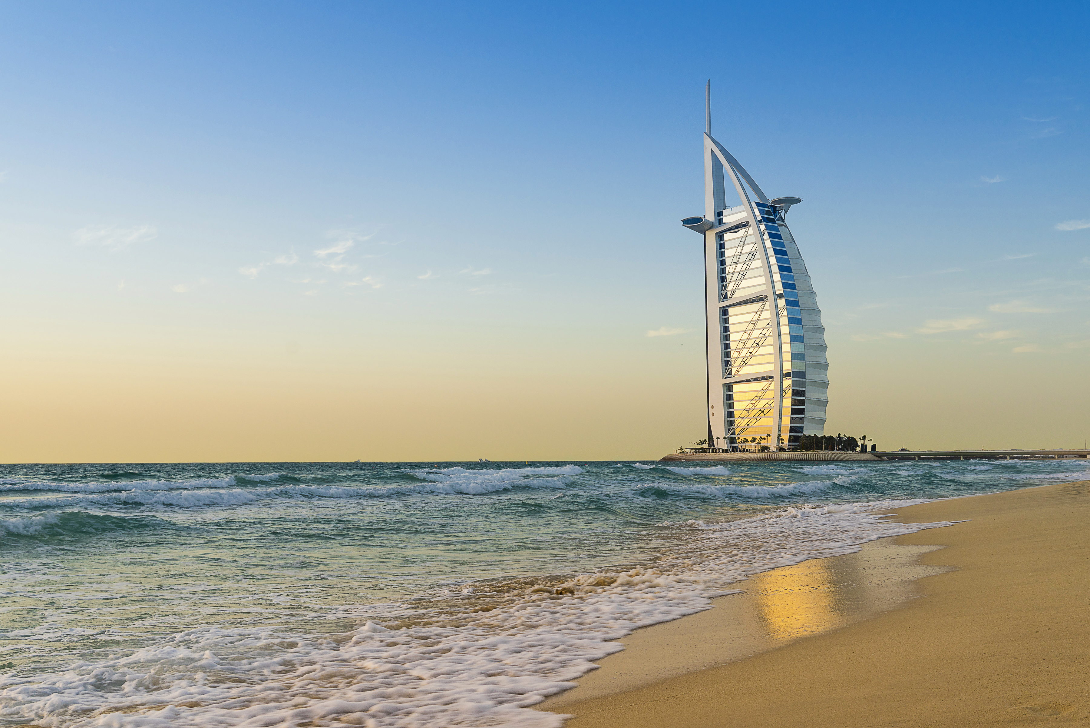 HD desktop wallpaper: Sea, Building, Horizon, Dubai, United Arab Emirates, Burj  Al Arab, Man Made download free picture #896114
