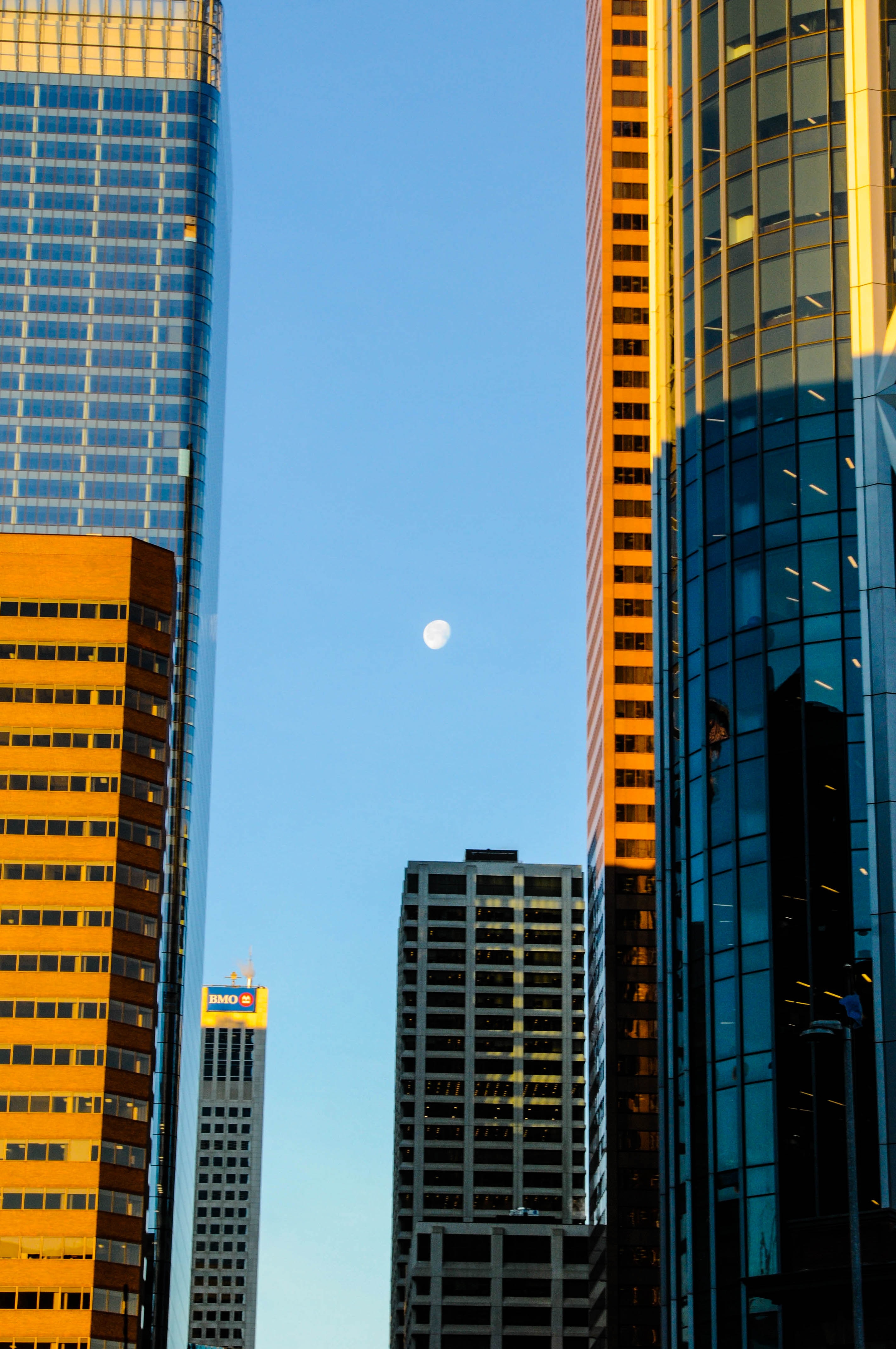 Architecture skyscrapers, moon, cities, building 8k Backgrounds