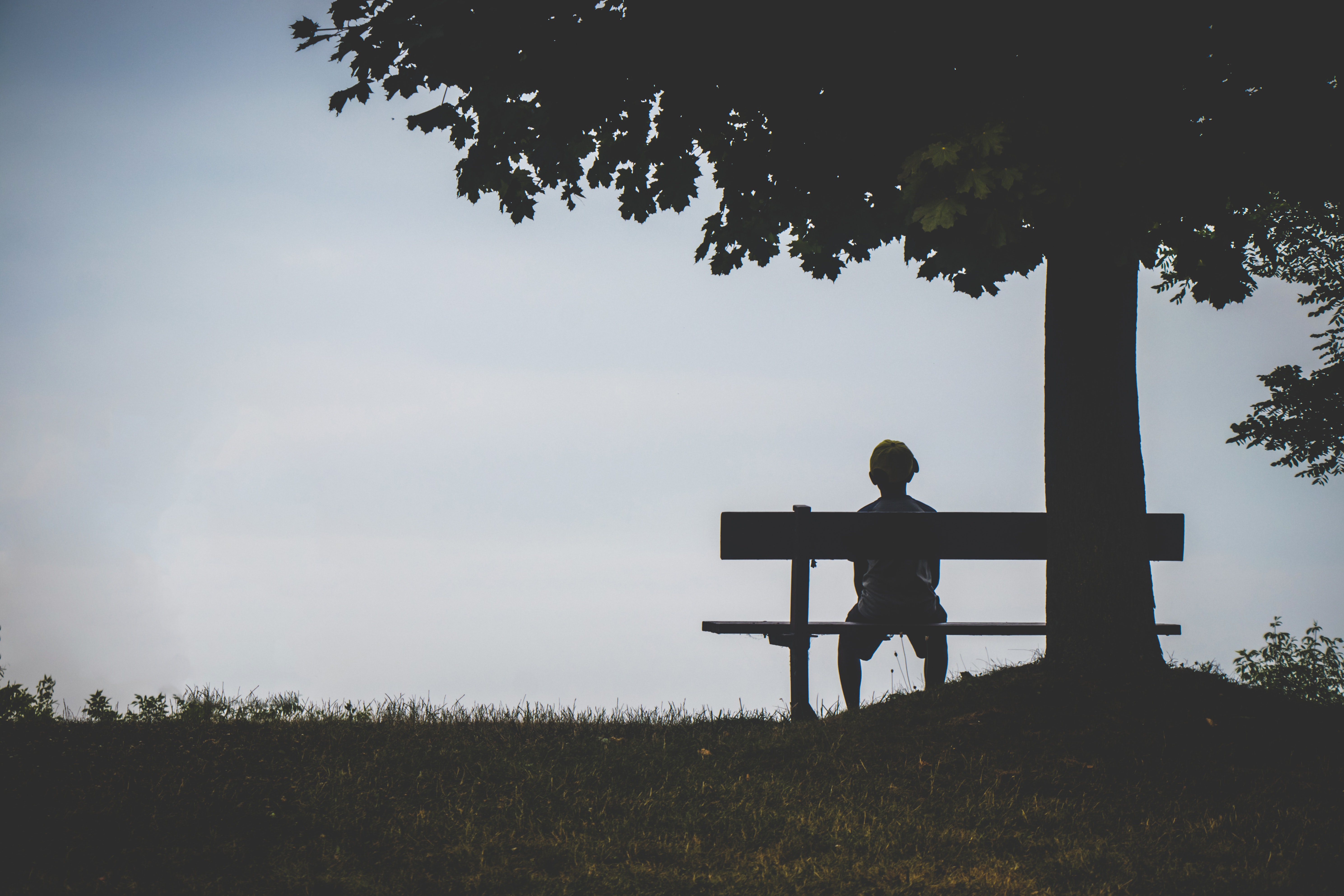 alone, privacy, loneliness, silhouette, seclusion, miscellanea, miscellaneous, bench, lonely, child