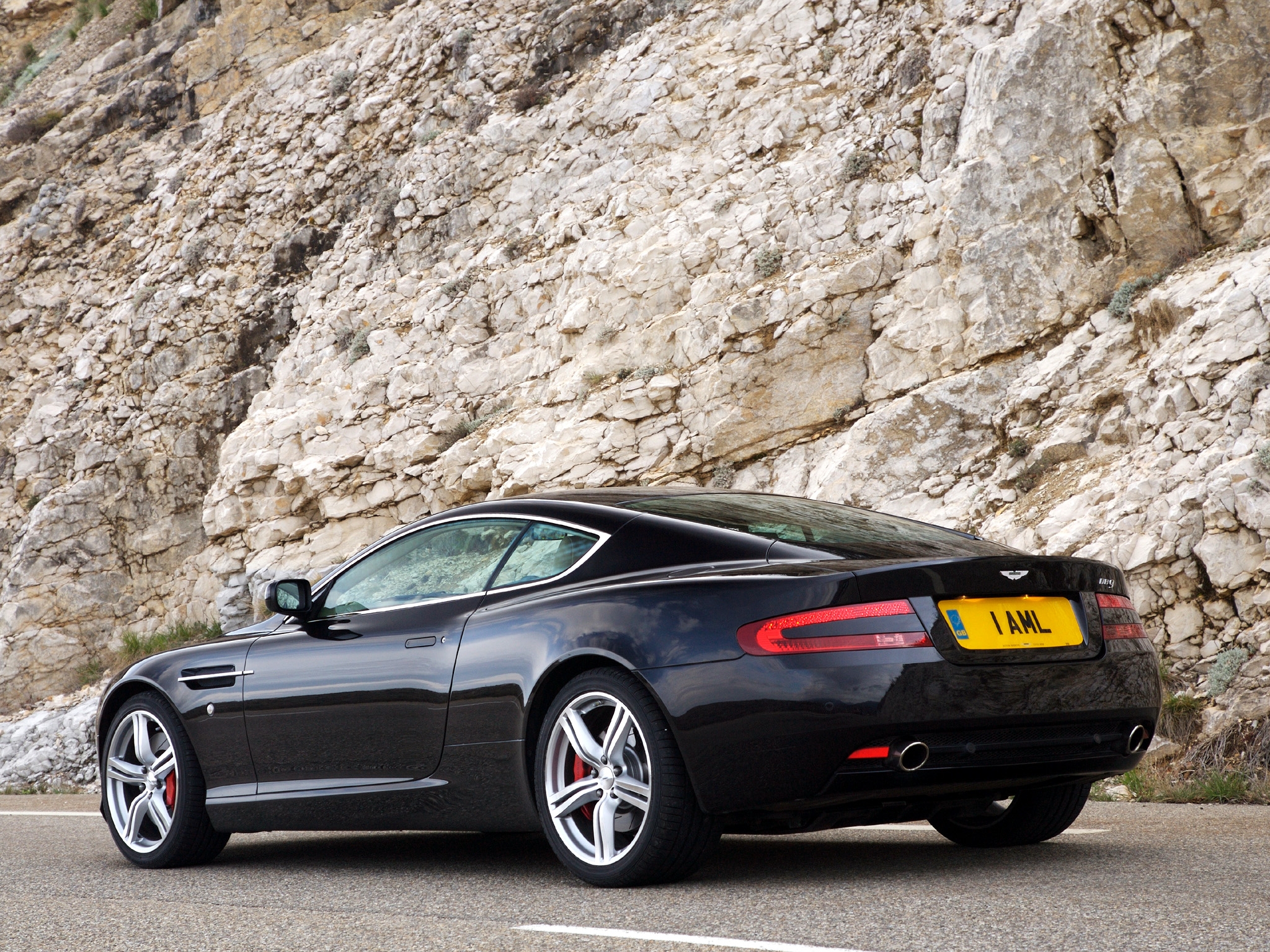 android sports, auto, aston martin, cars, black, rock, side view, style, db9, 2006