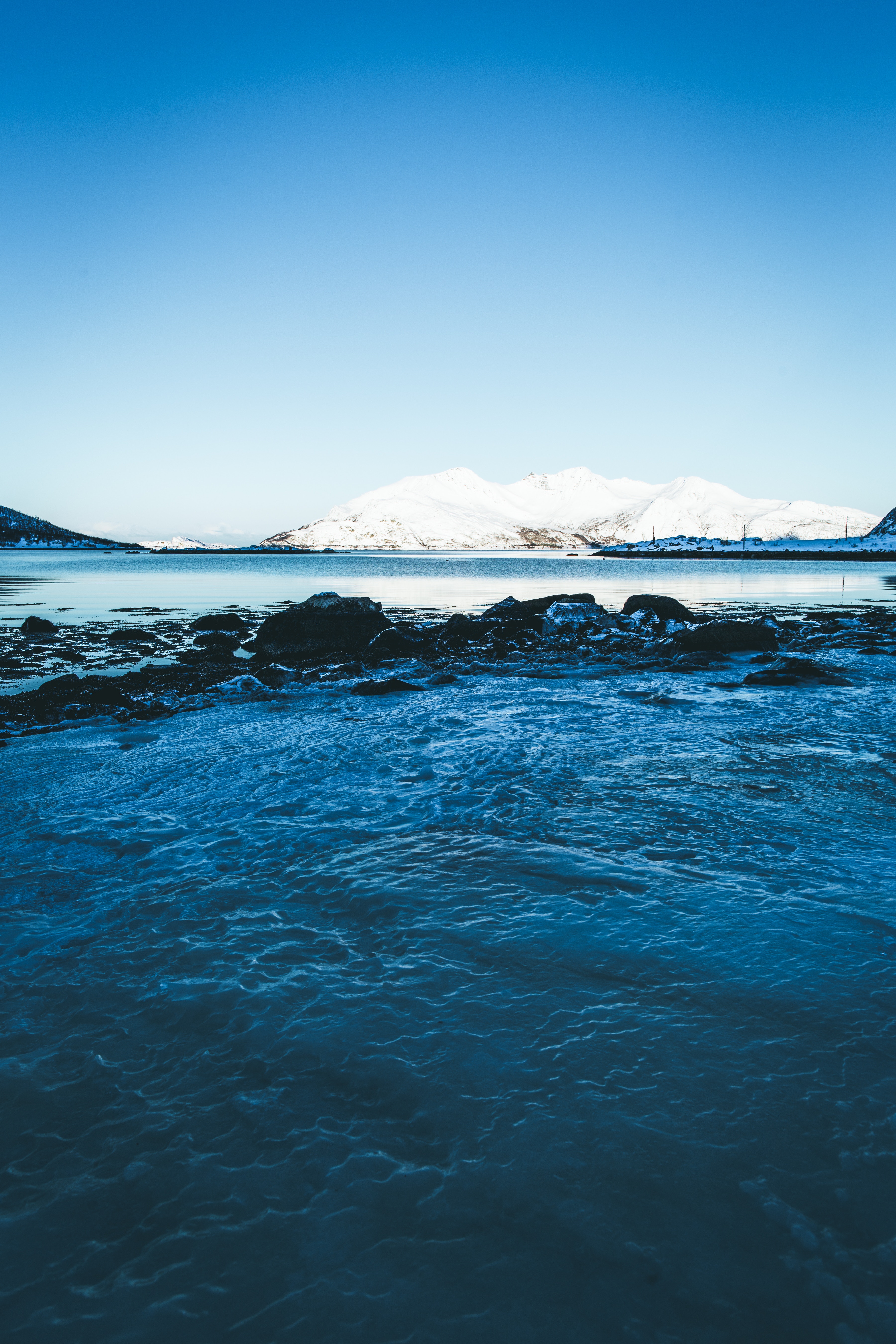 Handy-Wallpaper Natur, Wasser, Sky, Eis, Horizont, See, Gletscher kostenlos herunterladen.