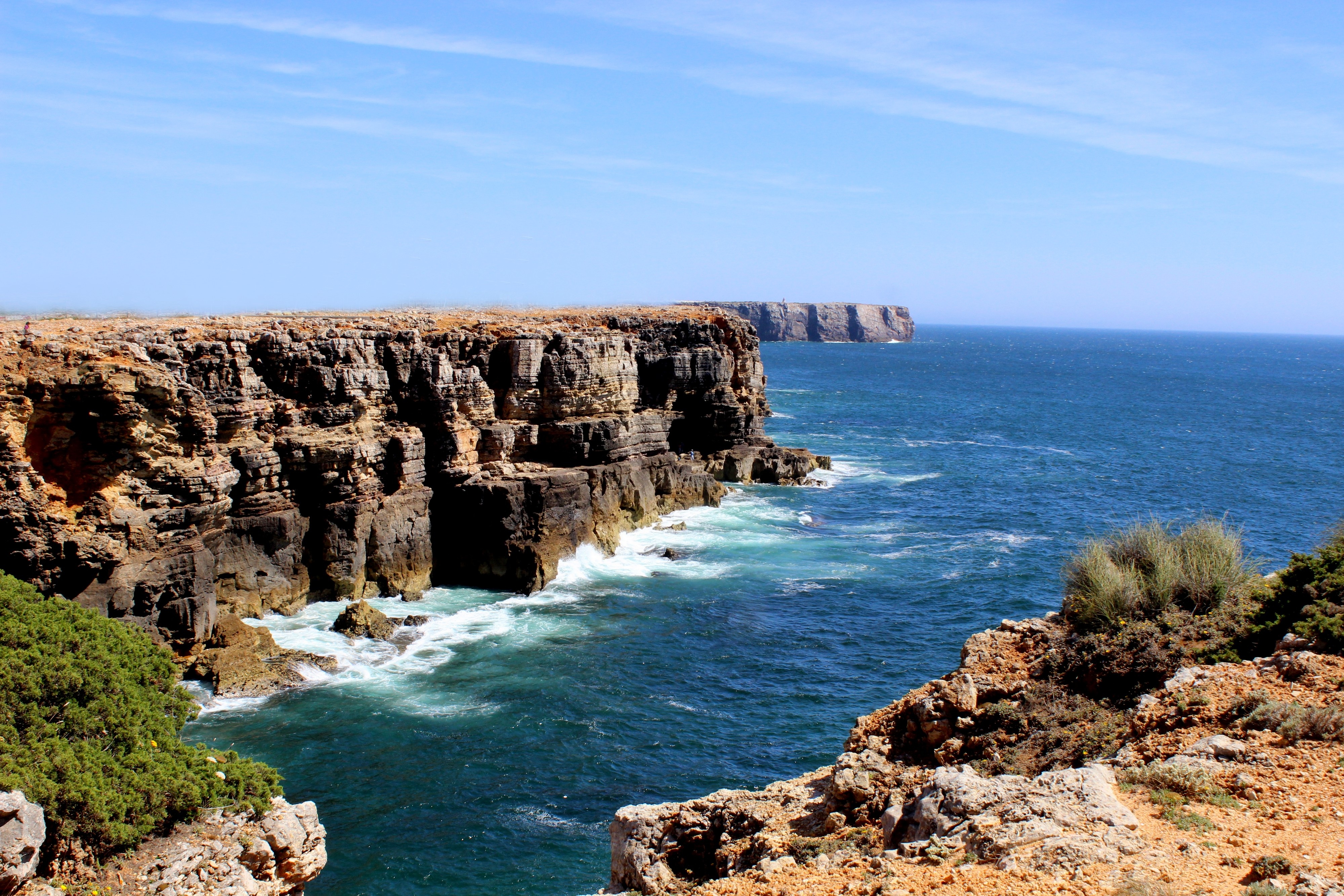 cliff, nature, ocean, portugal, algarve iphone wallpaper