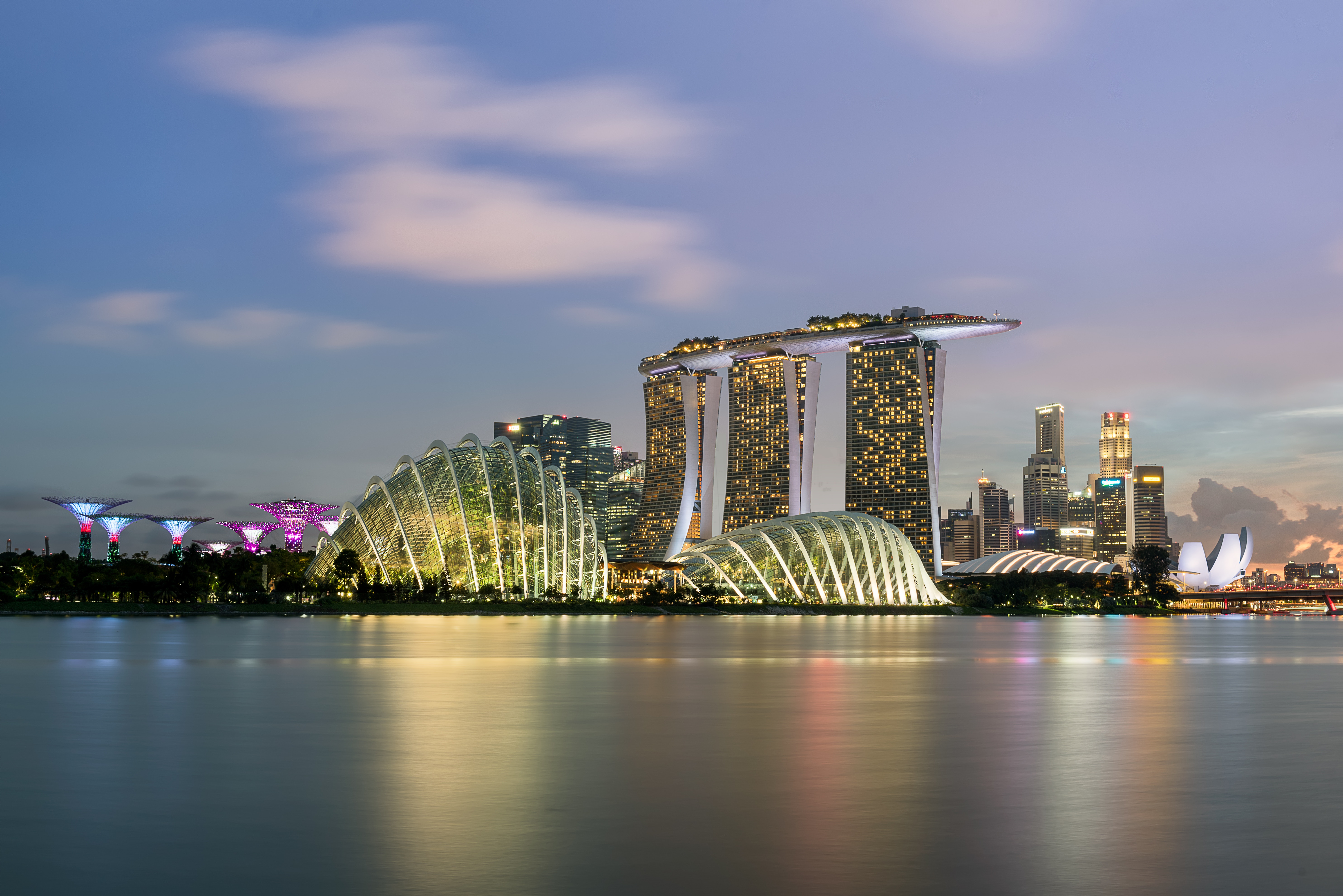 skyscrapers, singapore, cities, panorama