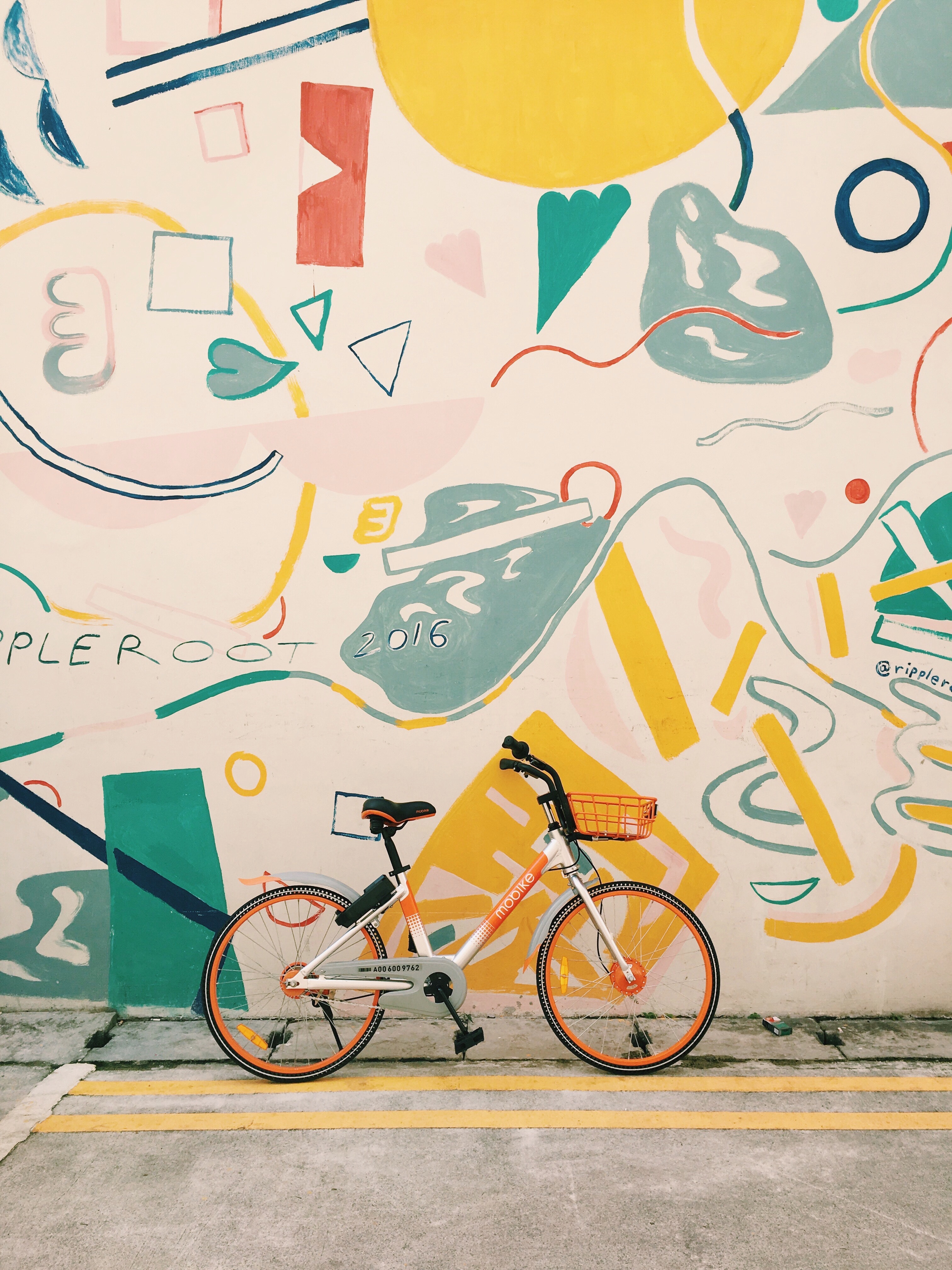 art, graffiti, bicycle, wall, miscellanea, miscellaneous 2160p