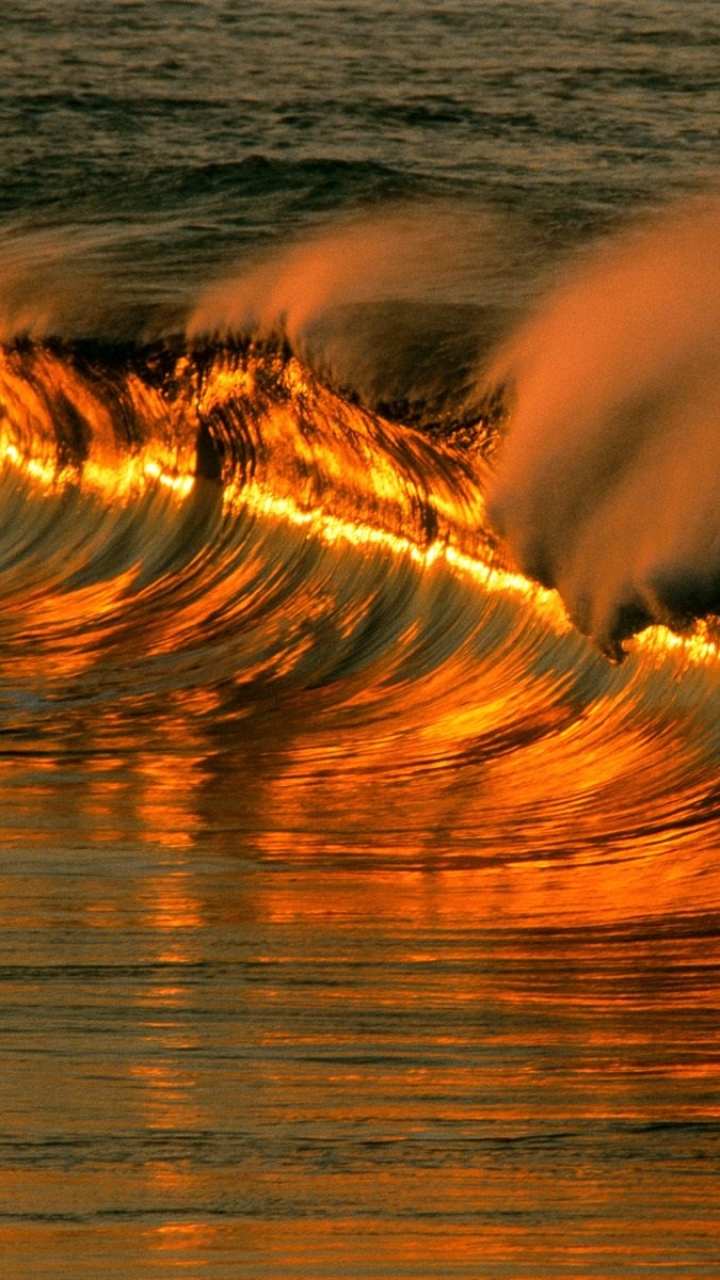 Phone Wallpaper wave, earth, ocean, nature