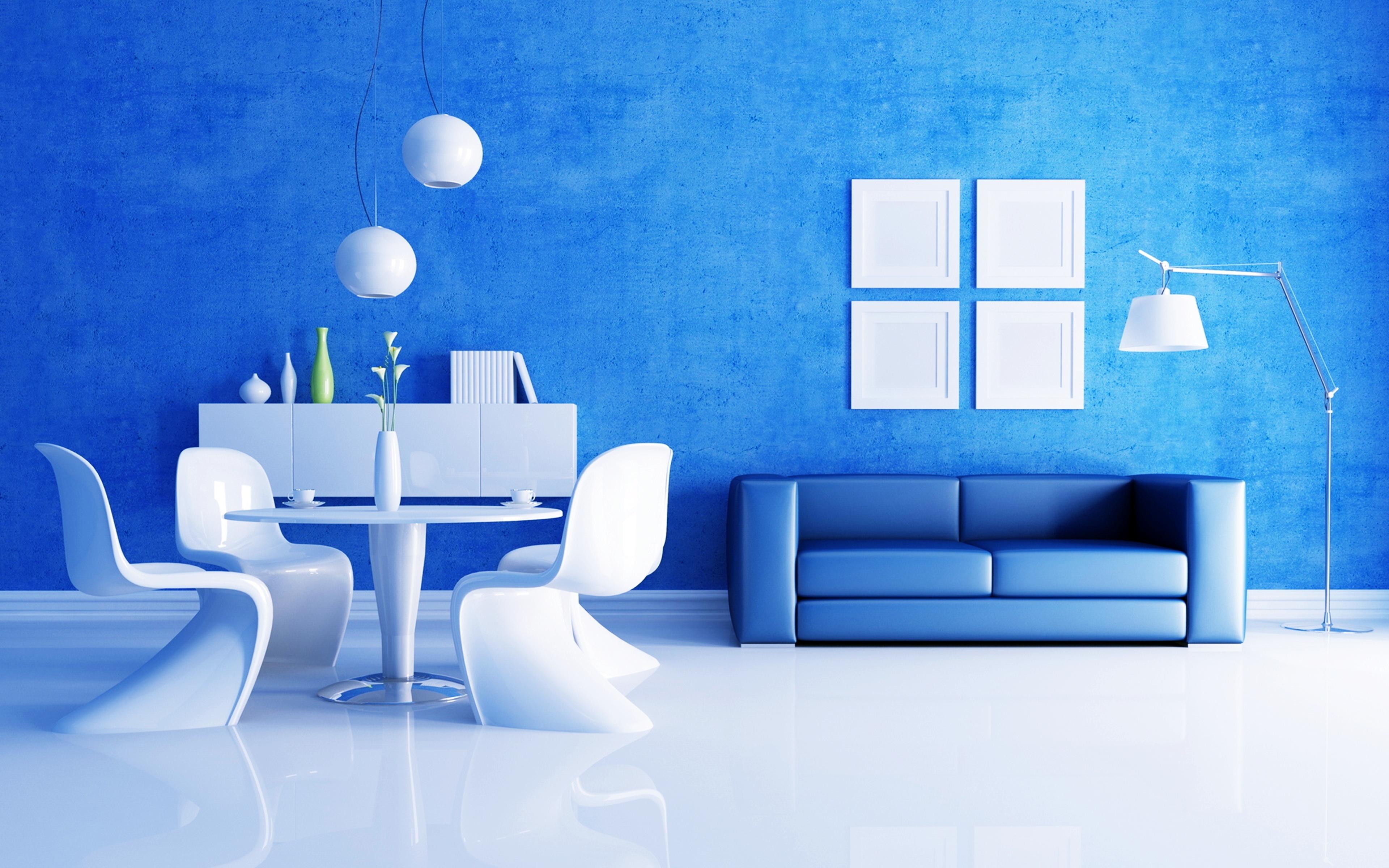 Design man made, interior, living room, blue Free Stock Photos
