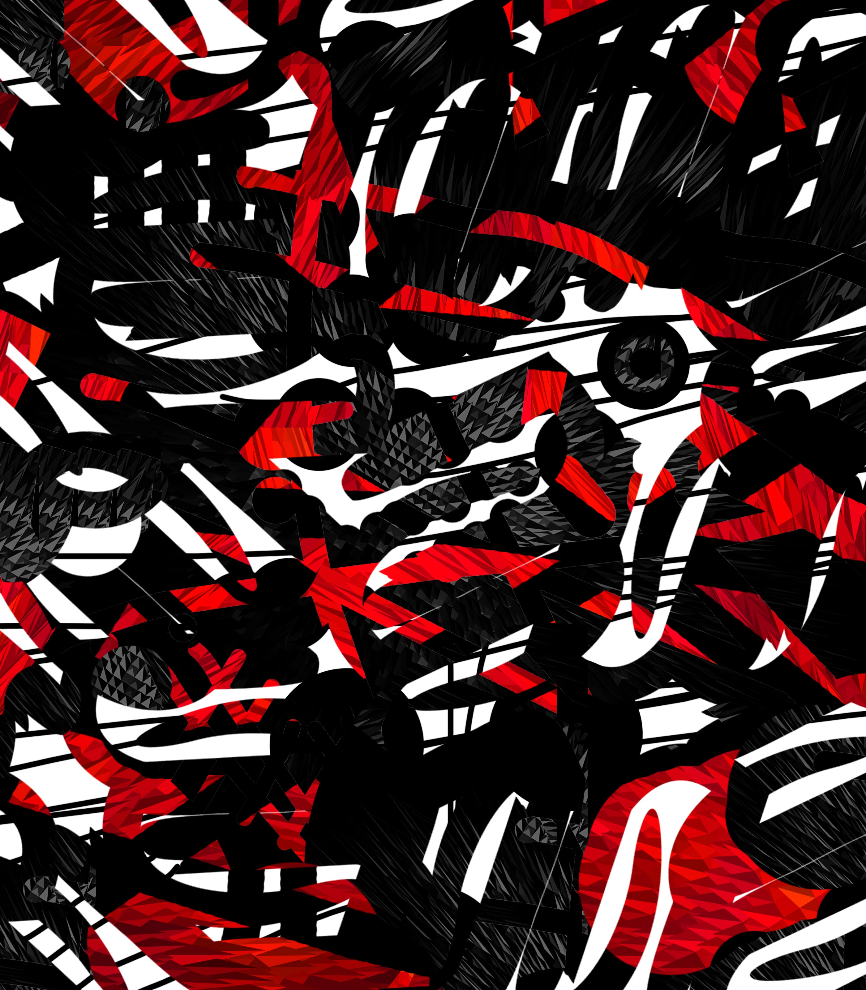 forms, abstract, black, red, lines, form HD wallpaper