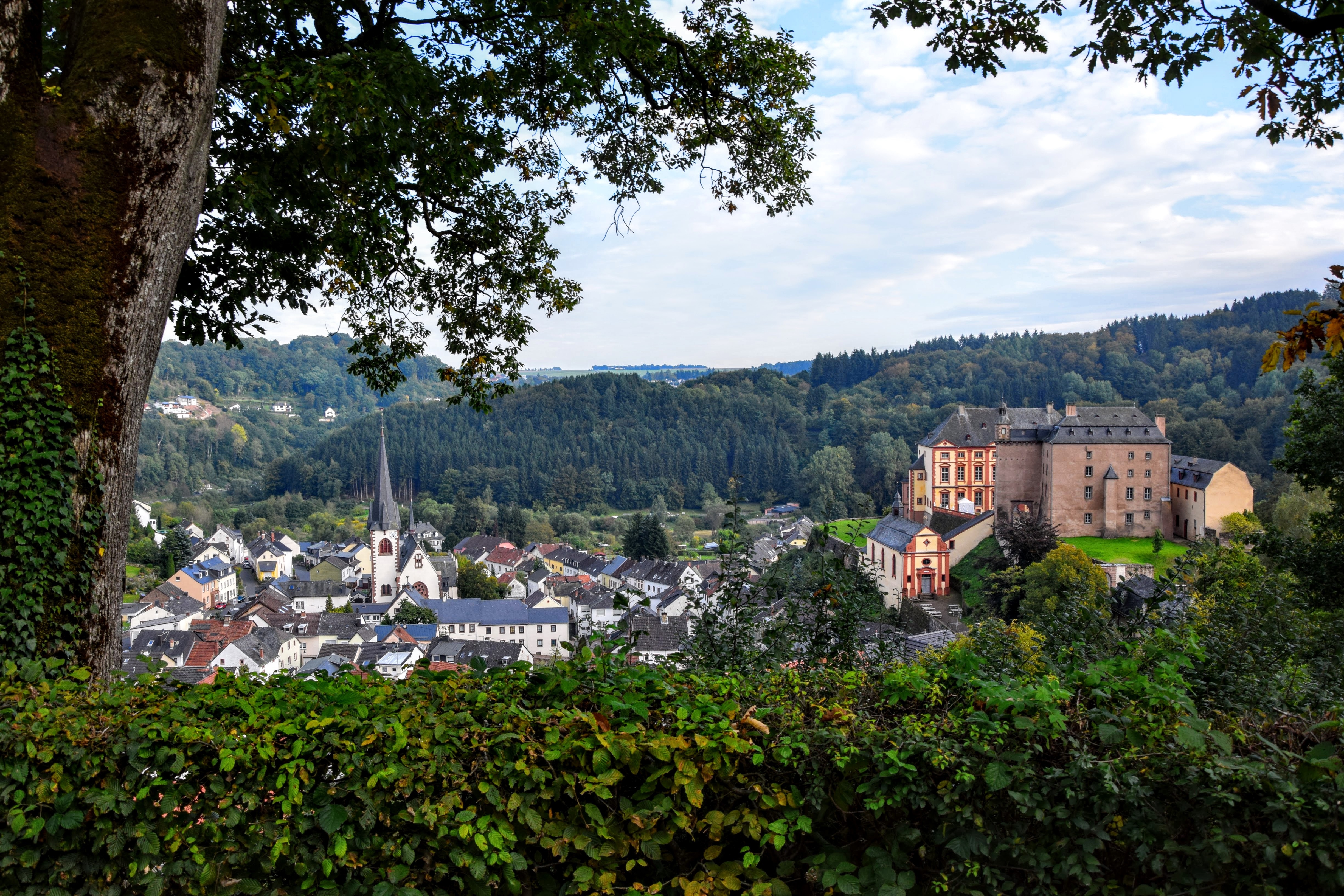 trees, germany, cities, architecture, building, malberg