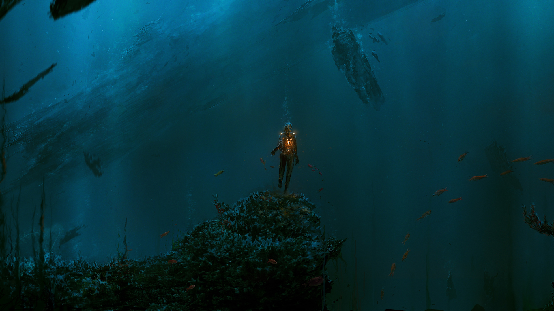 UHD wallpaper sea monster, fantasy