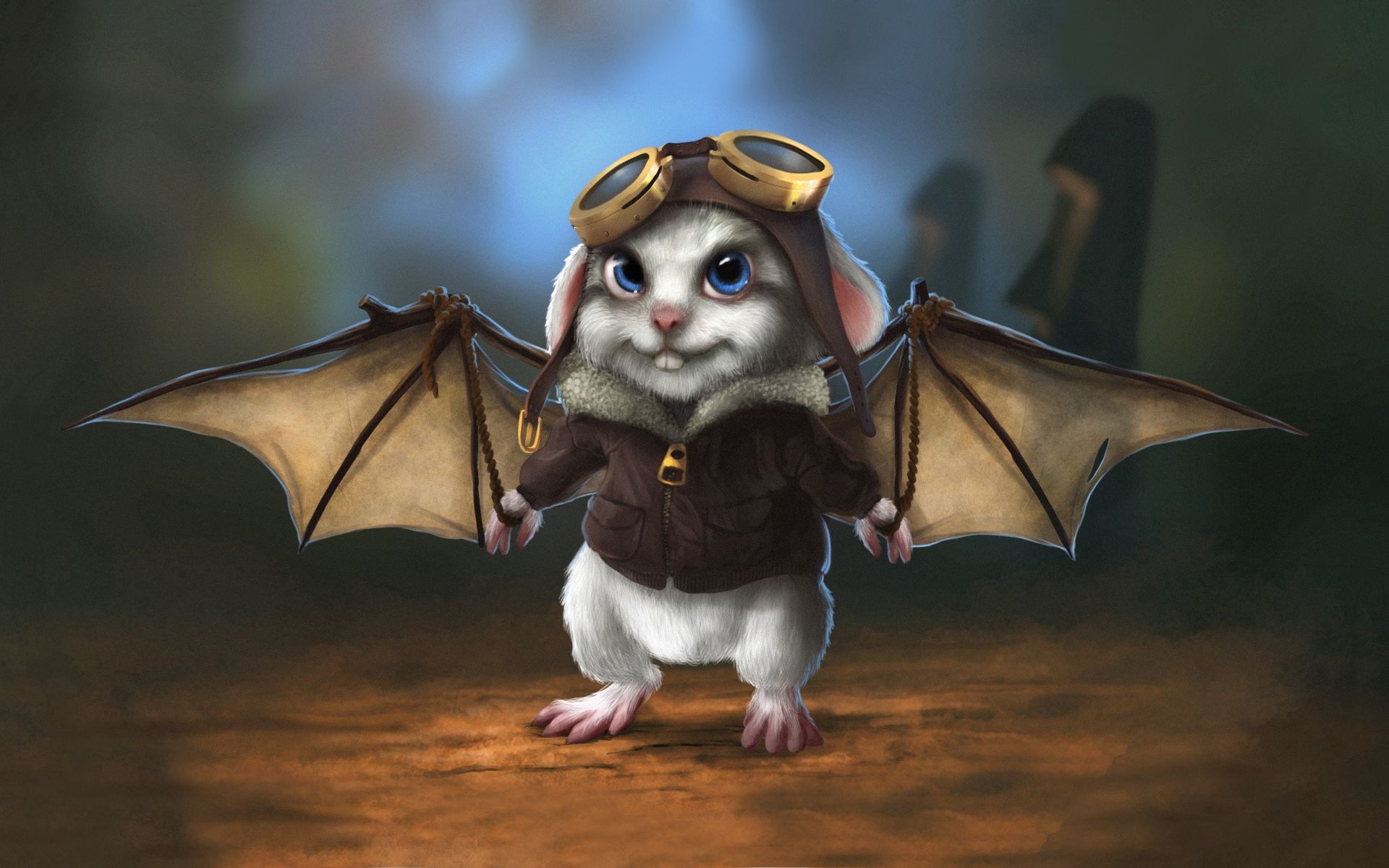 120559 Screensavers and Wallpapers Rabbit for phone. Download fantasy, wings, rabbit, pilot, bat pictures for free