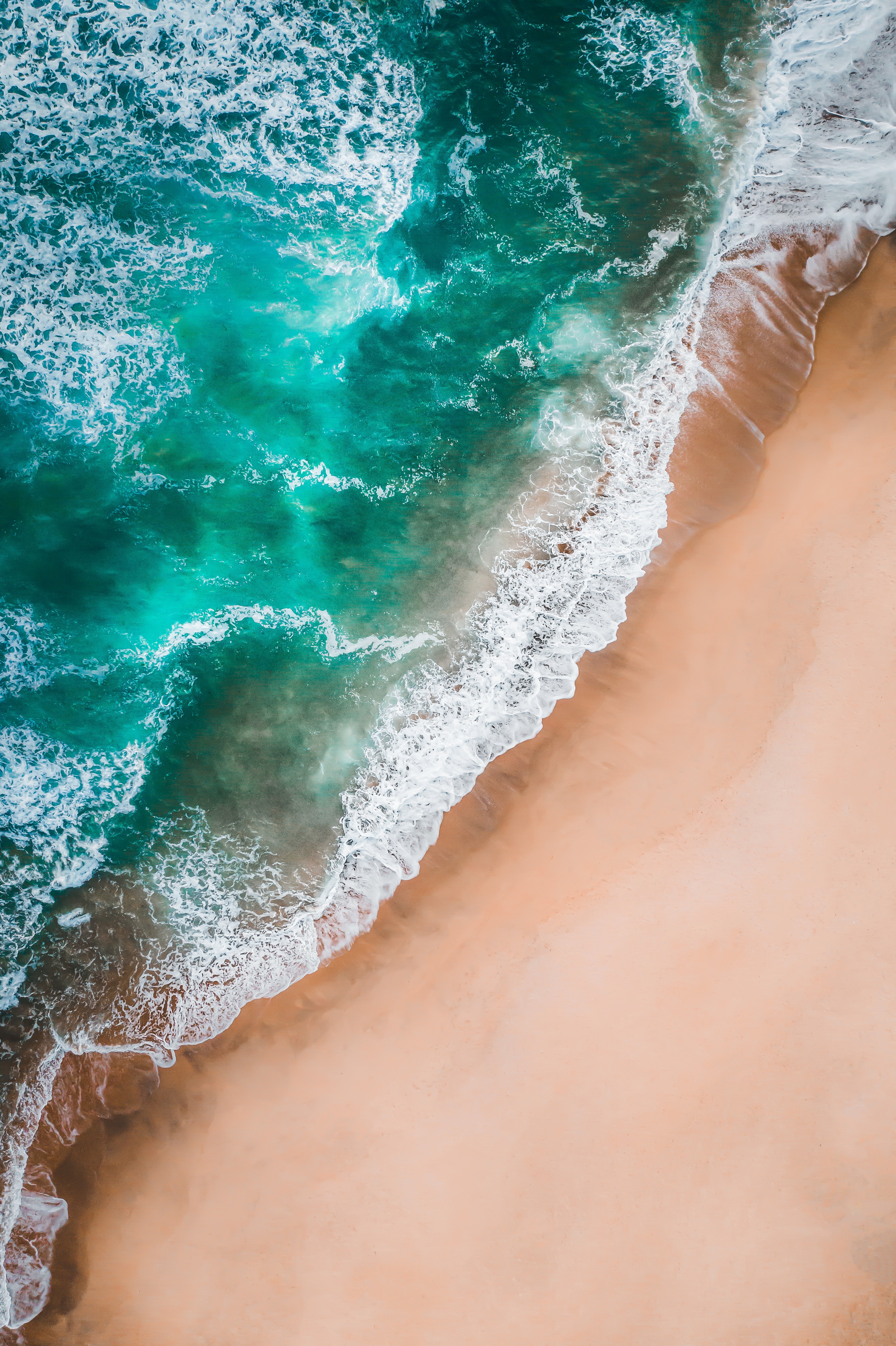 sea, beach, nature, waves, view from above 32K