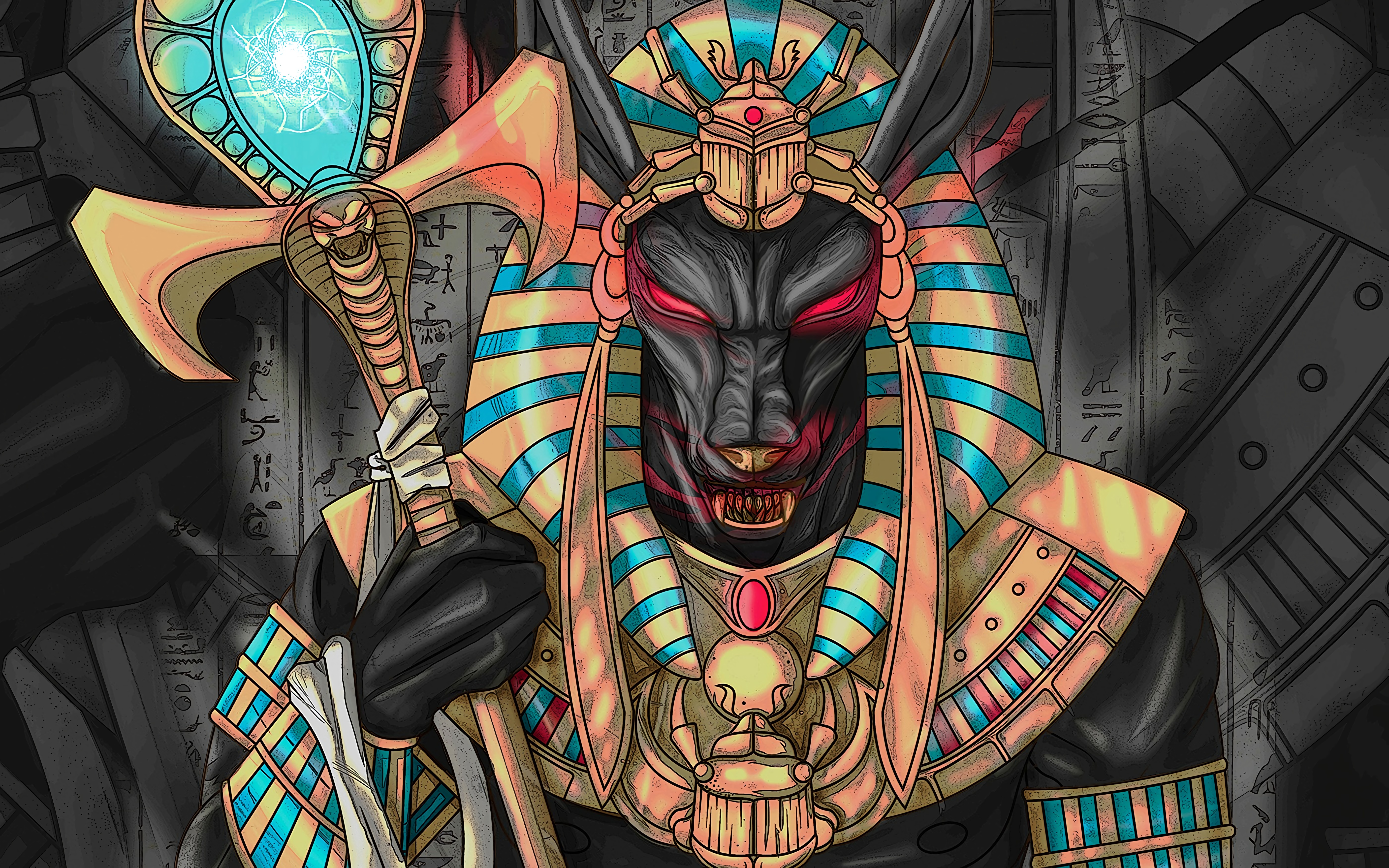 Download Phone wallpaper pharaoh, ancient egypt, art