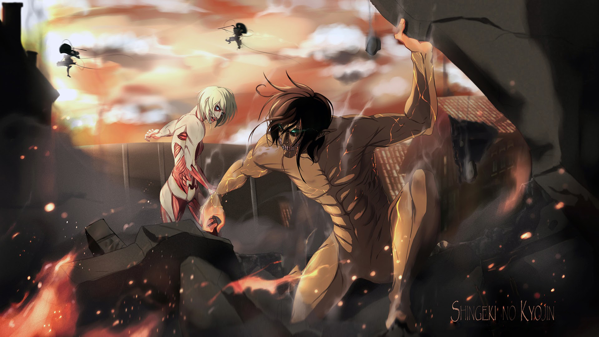 HD desktop wallpaper: Anime, Eren Yeager, Attack On Titan, Annie Leonhart  download free picture #359456