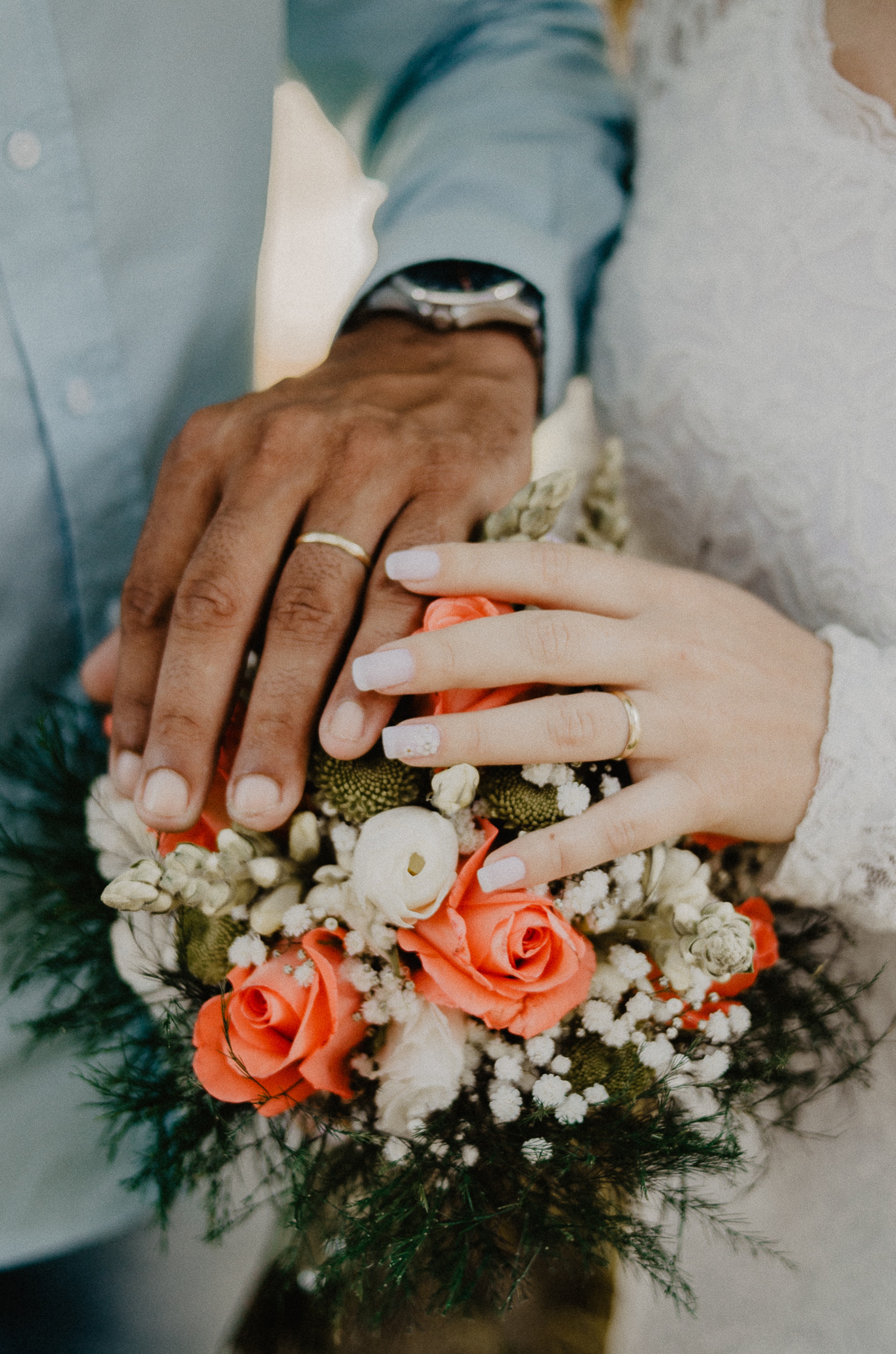 HD photos bouquet, holidays, rings, hands